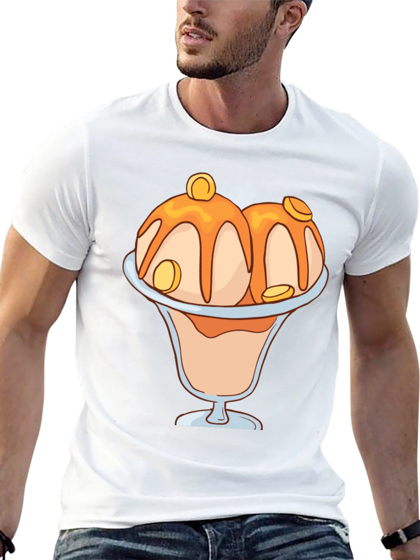 Ice Cream Sundae Graphic Tee - Black