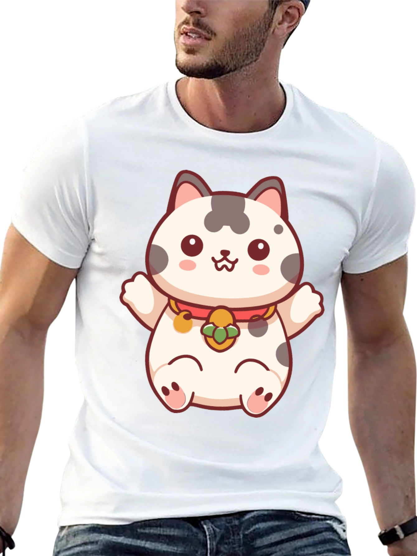 Lucky Cat T-Shirt - Kawaii Maneki Neko Design