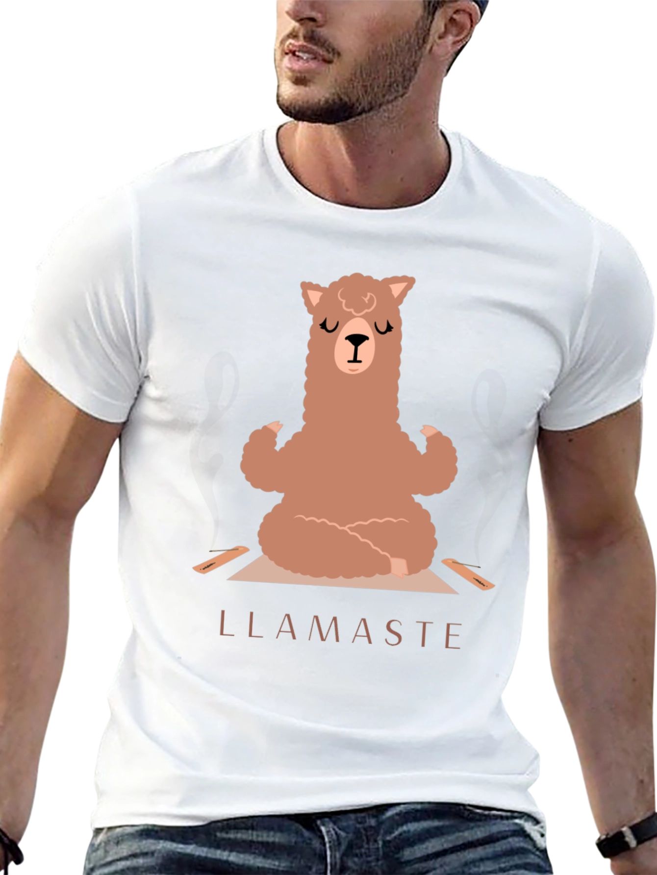 Llamaste Yoga T-Shirt - Meditating Llama Tee