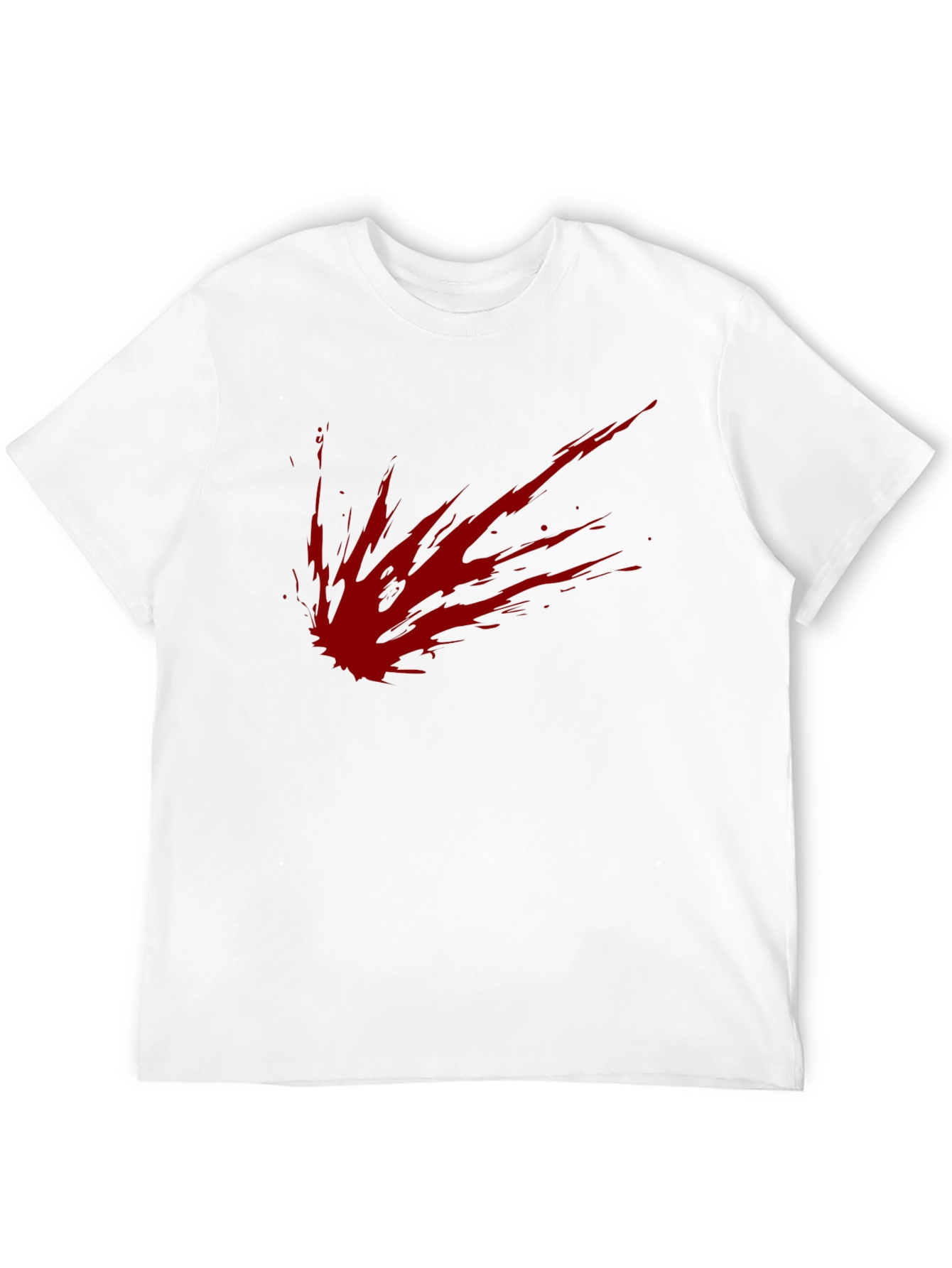 Mens Black T-Shirt with Red Splatter Design