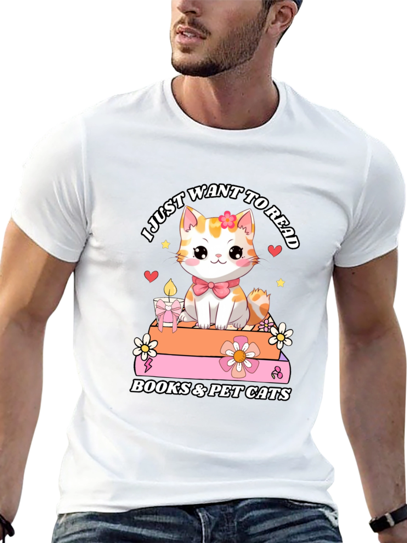 Cute Cat Books & Pet Cats T-Shirt