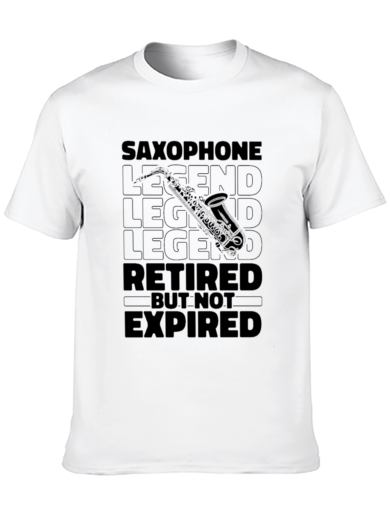 Saxophone Legend Retired Mens Black T-Shirt