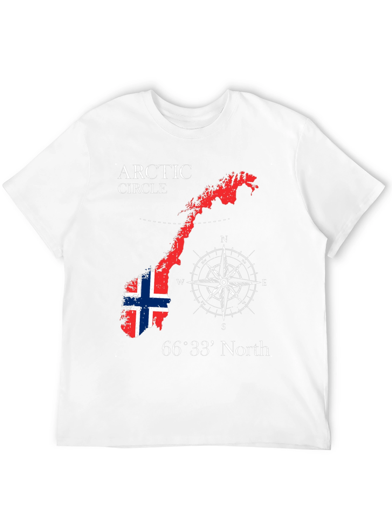 Norway Map Compass Black T-Shirt