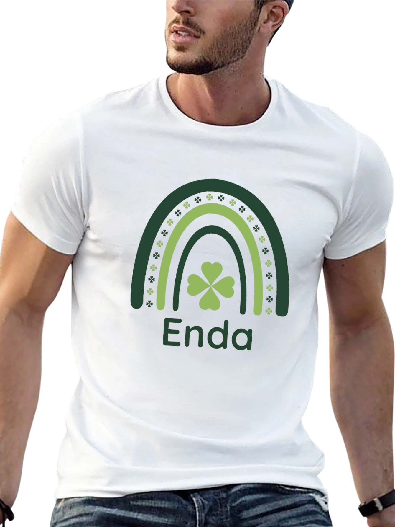 Enda St. Patricks Day Rainbow Shamrock T-Shirt