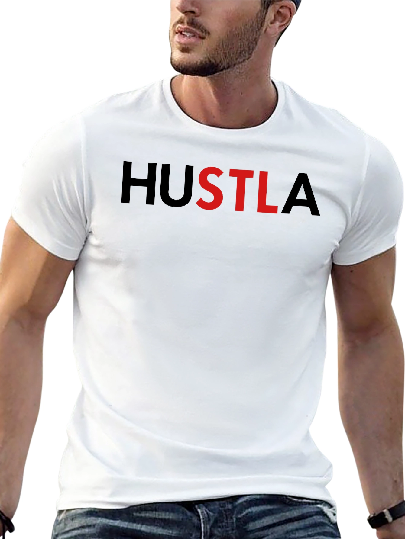HUSTLA Graphic T-Shirt - Black Crew Neck Tee
