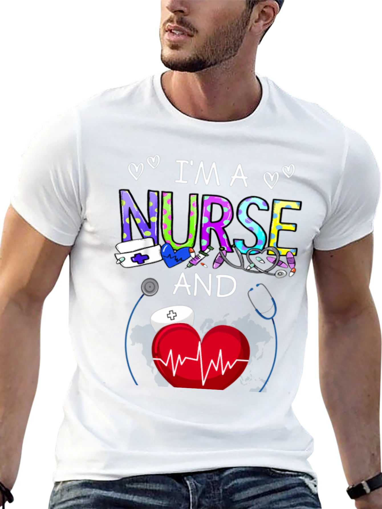 Im a Nurse T-Shirt Medical Heartbeat Graphic Tee