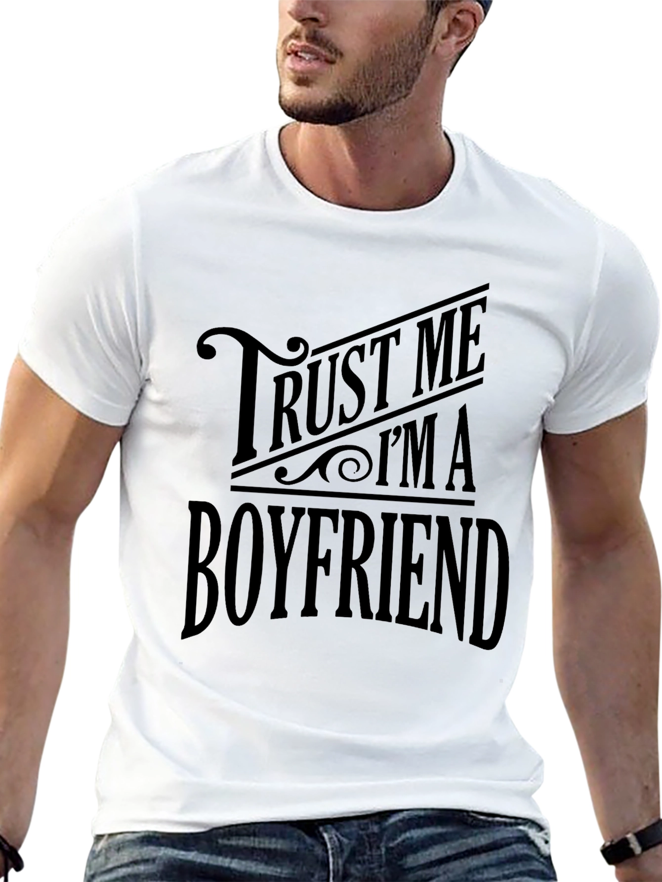 Trust Me Im a Boyfriend Black Graphic Tee Shirt