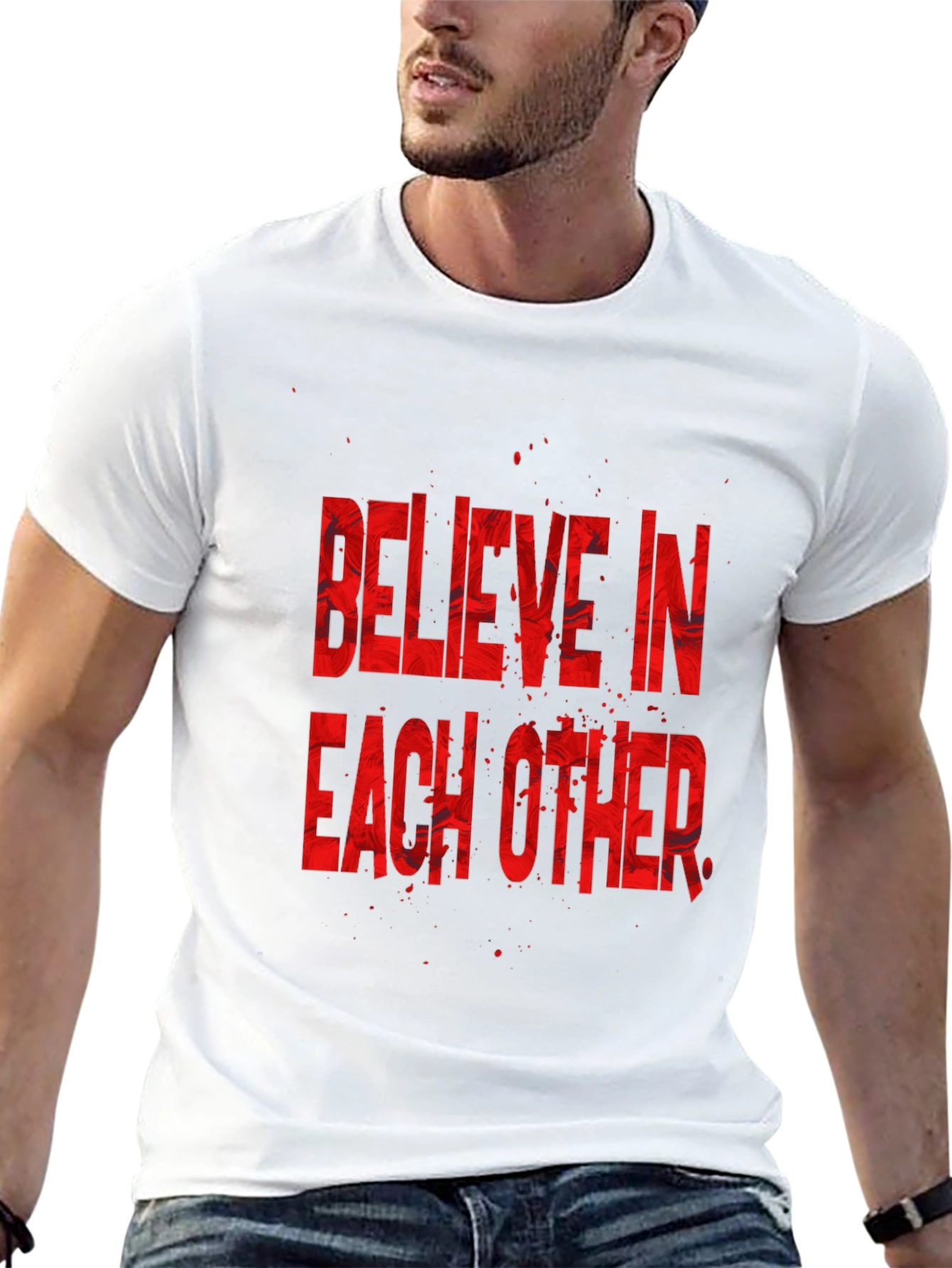 Believe In Each Other Graphic Tee - Black