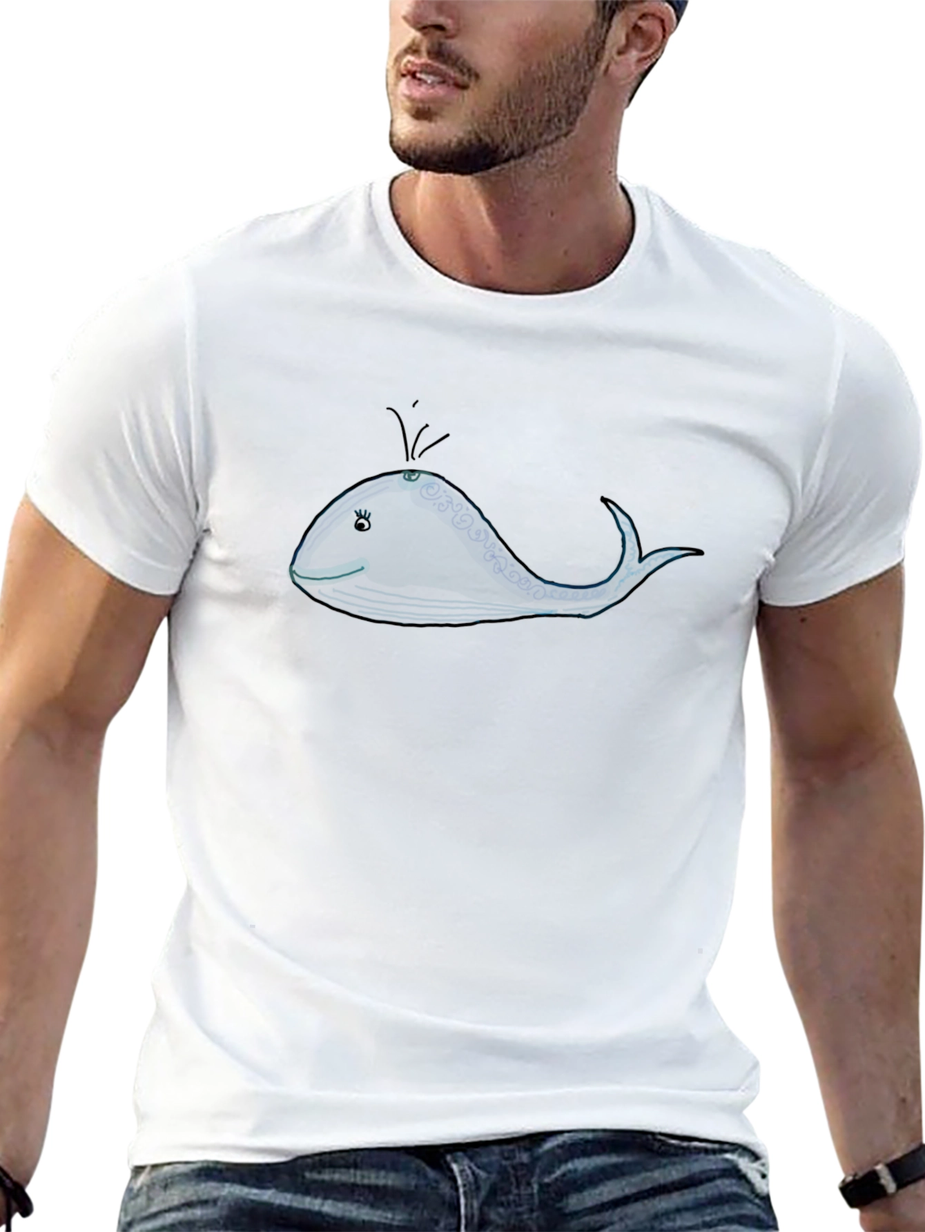 Black Whale Graphic Tee - Unique Ocean Design