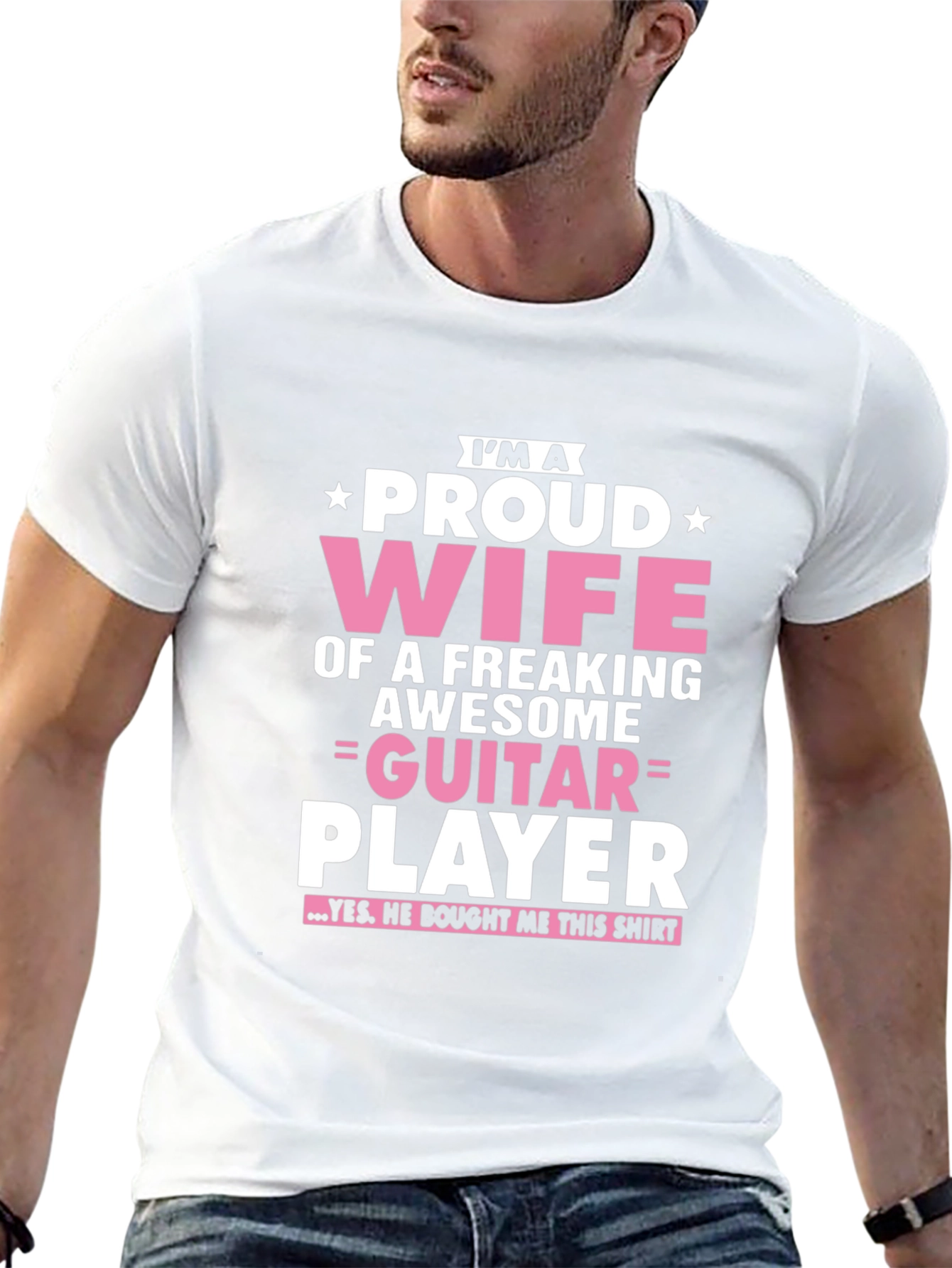 Proud Wife of Guitar Player Black T-Shirt