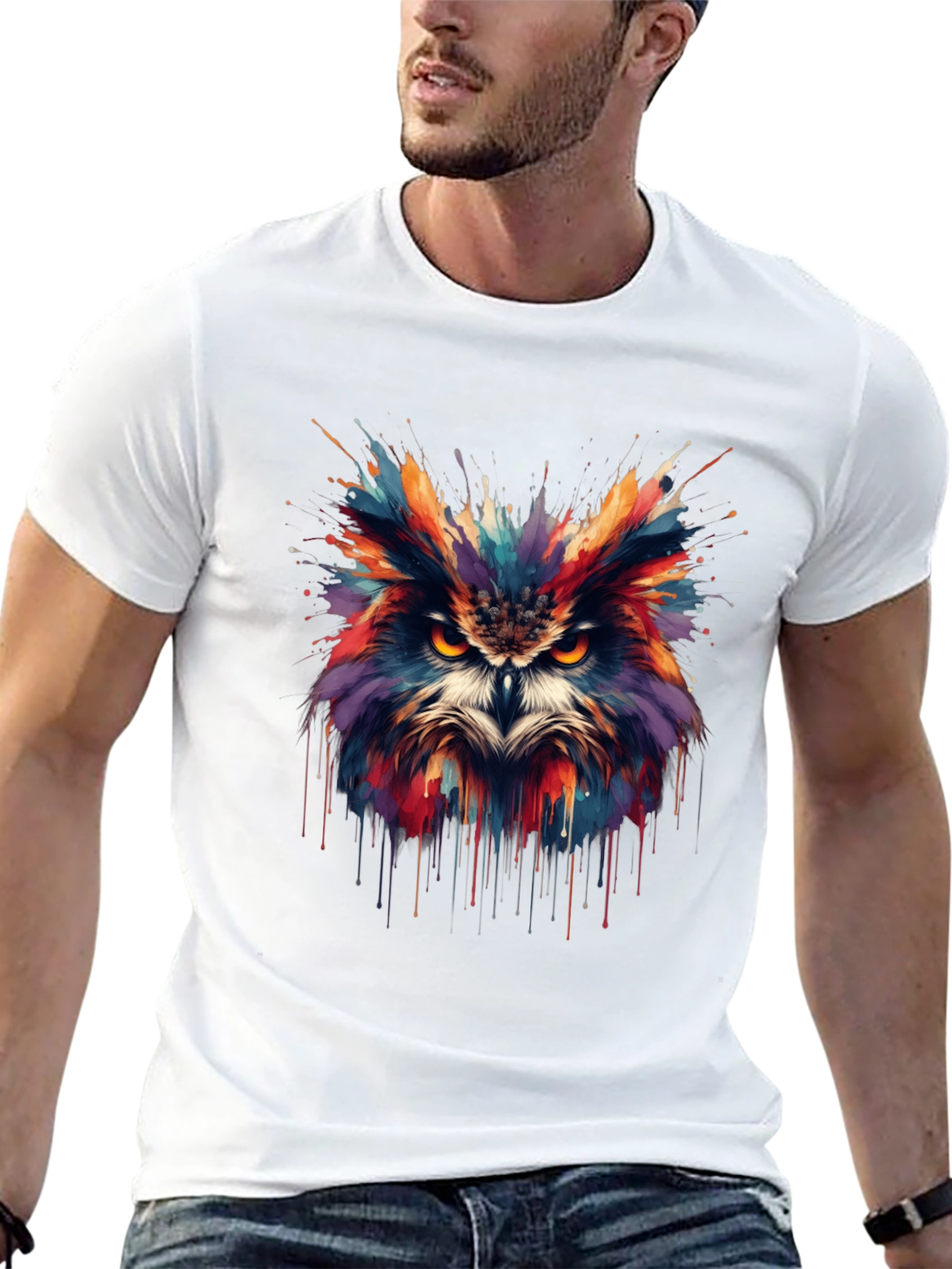 Colorful Owl Splash T-Shirt