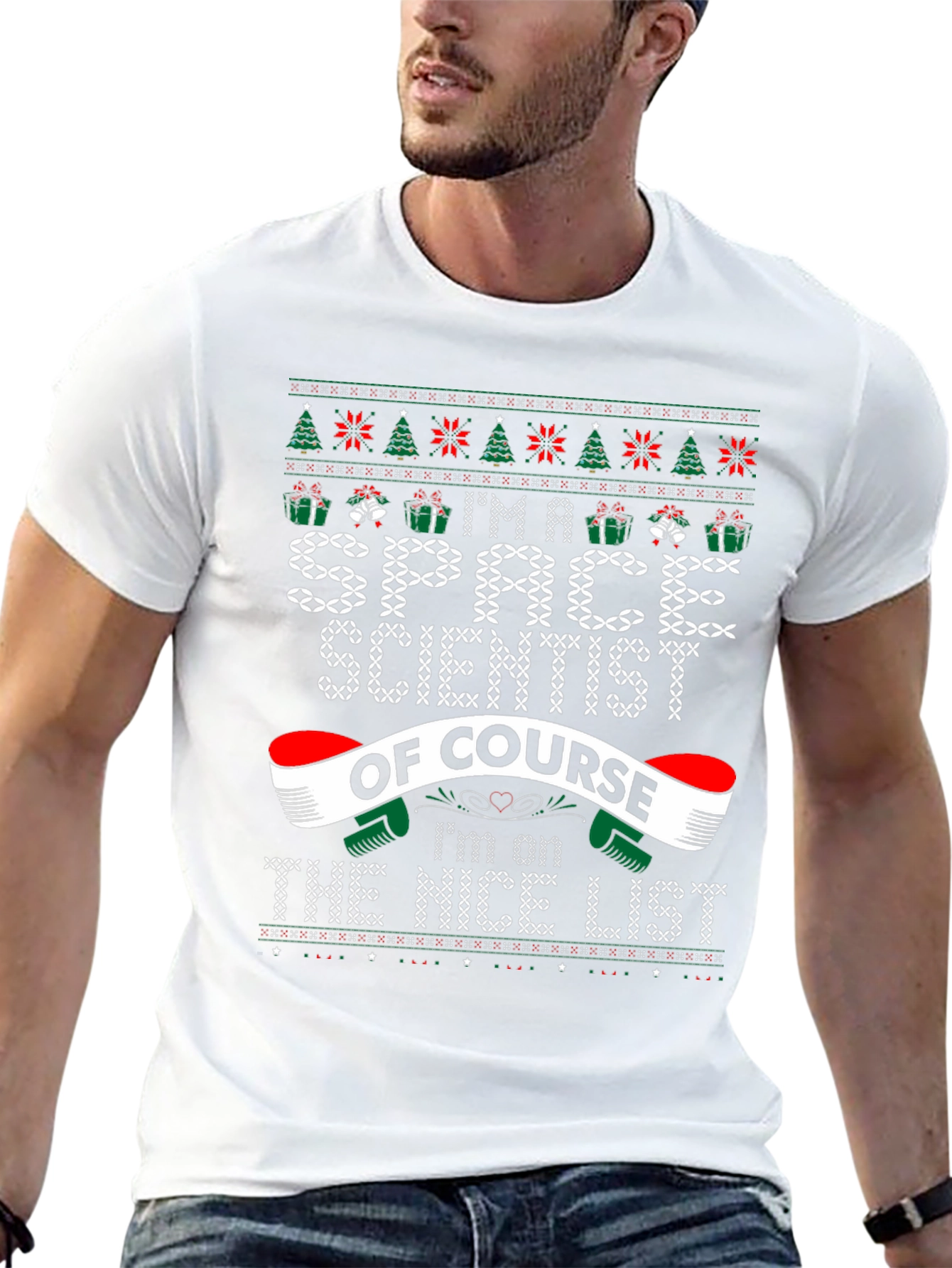 Space Scientist Ugly Christmas Sweater T-Shirt