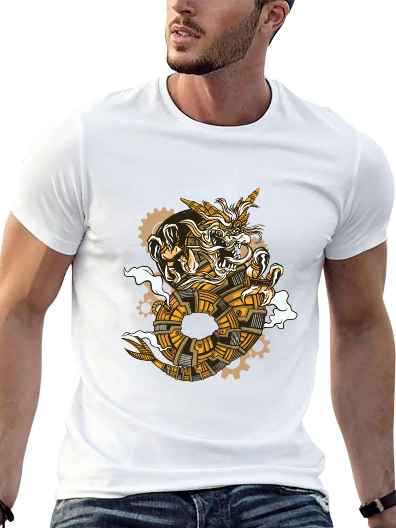 Steampunk Dragon Graphic Tee - Unique Design