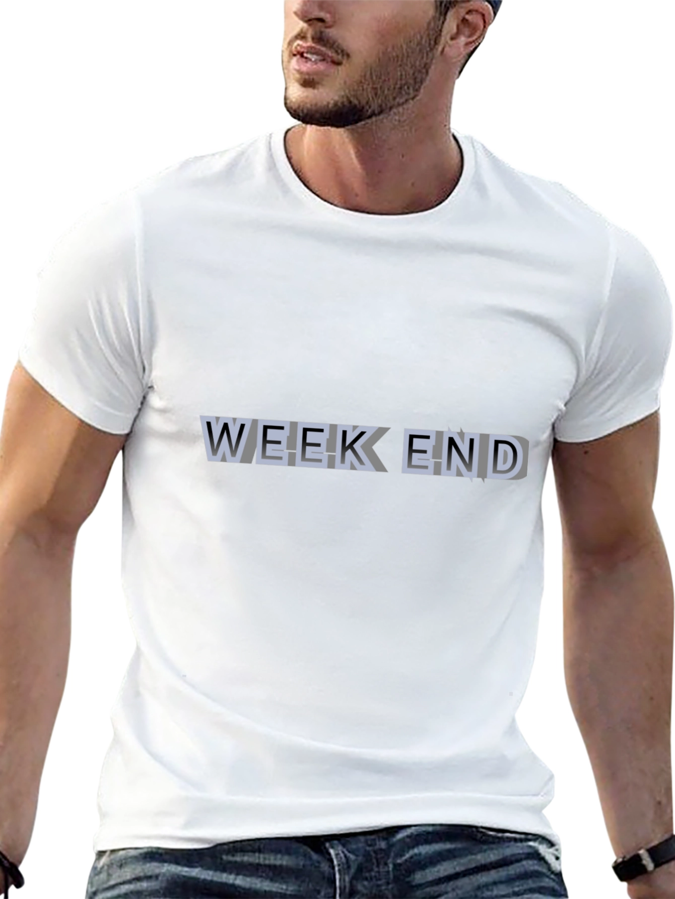Weekend Graphic Print Black T-Shirt