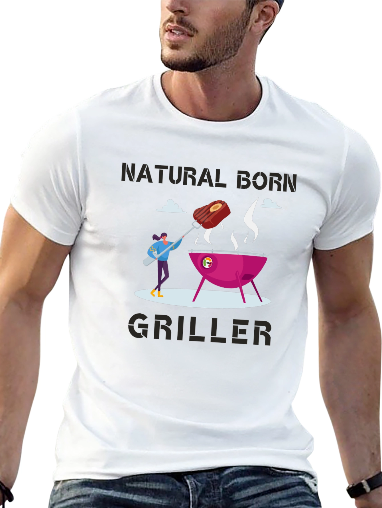Natural Born Griller T-Shirt - BBQ Lover Tee