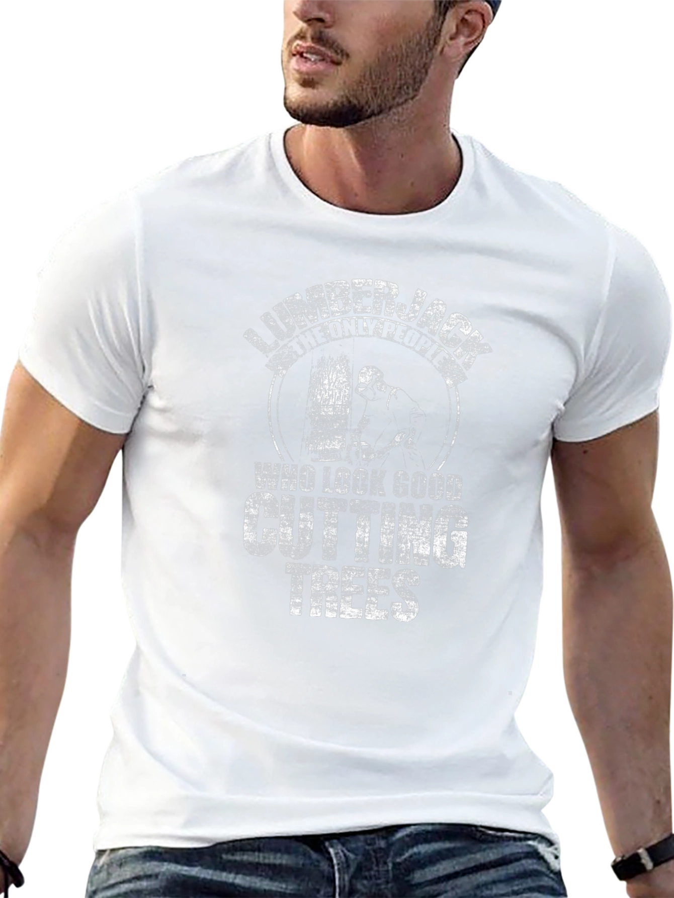 Lumberjack Cutting Trees Graphic T-Shirt