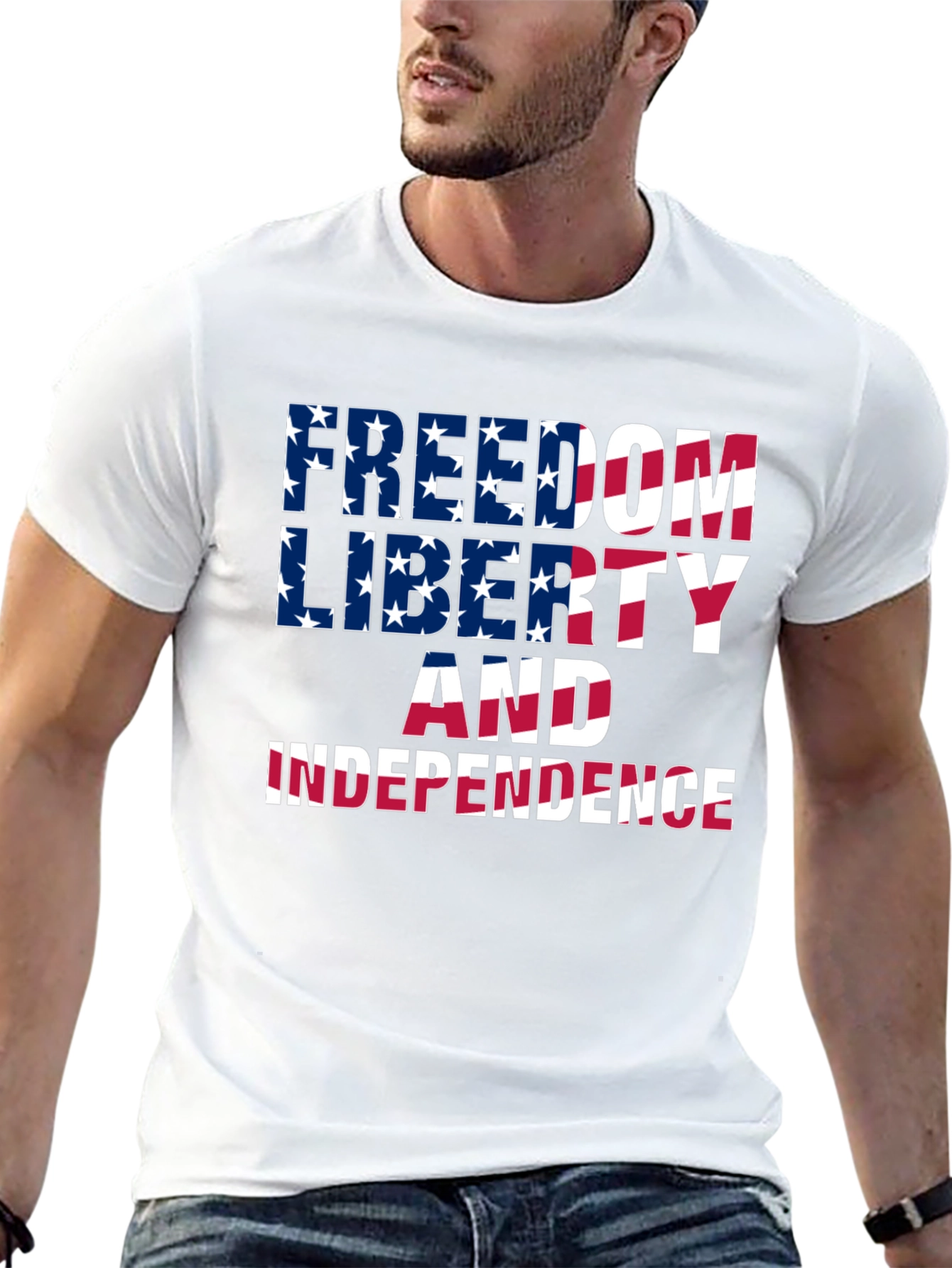 Freedom Liberty Independence Patriotic Graphic Tee