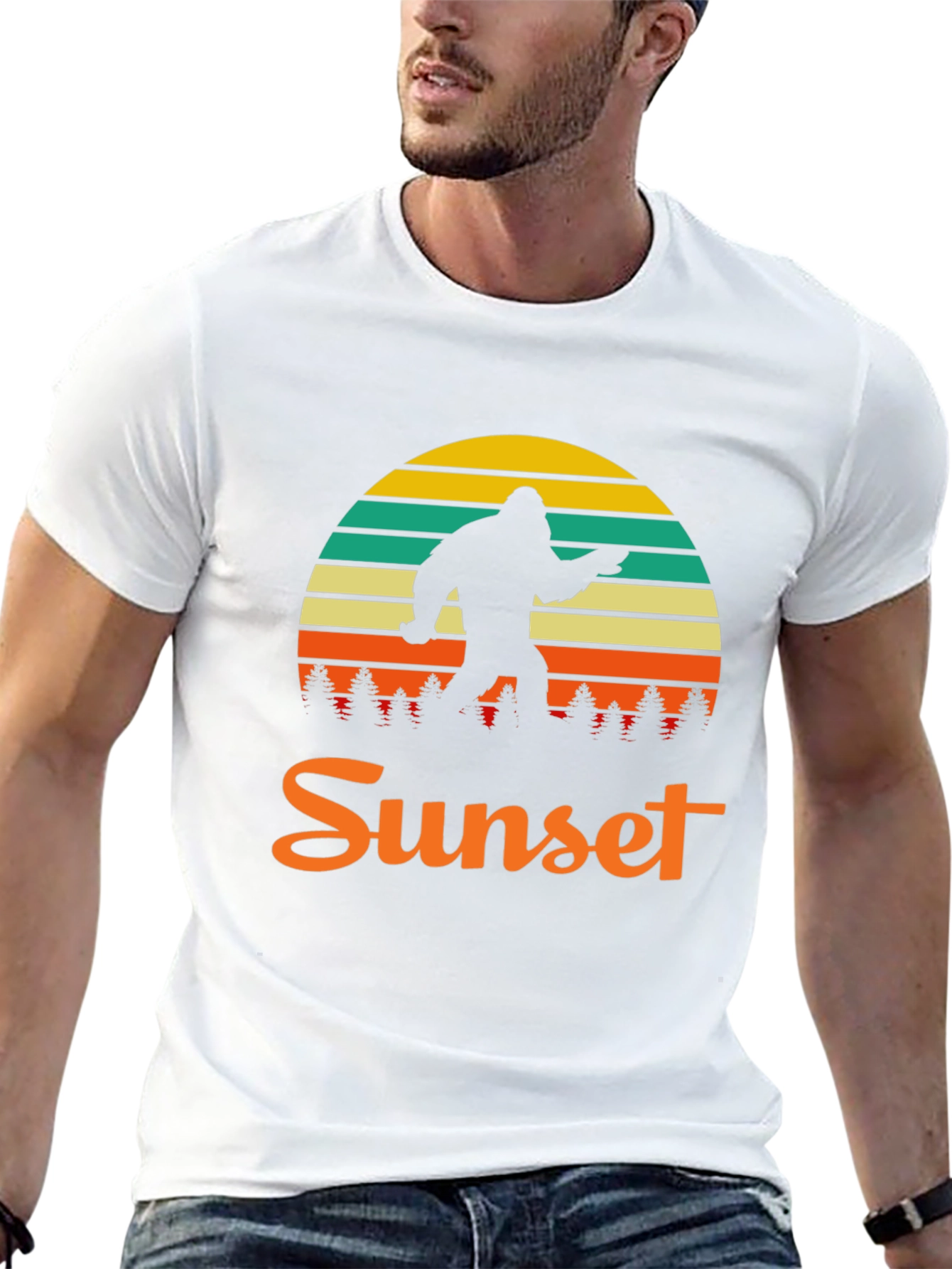 Bigfoot Sunset Graphic T-Shirt