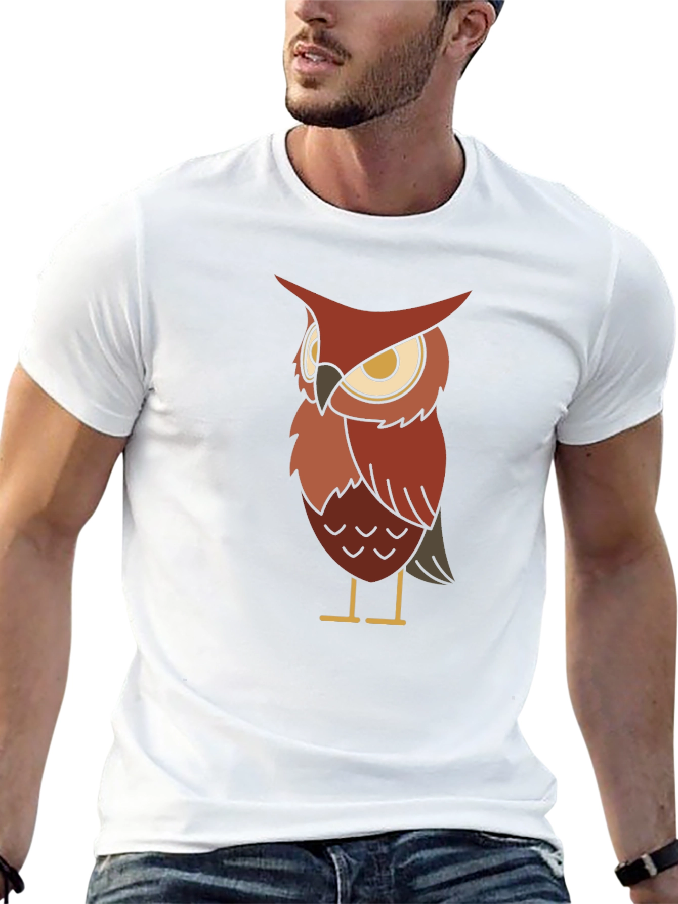 Owl Graphic Black T-Shirt for Men