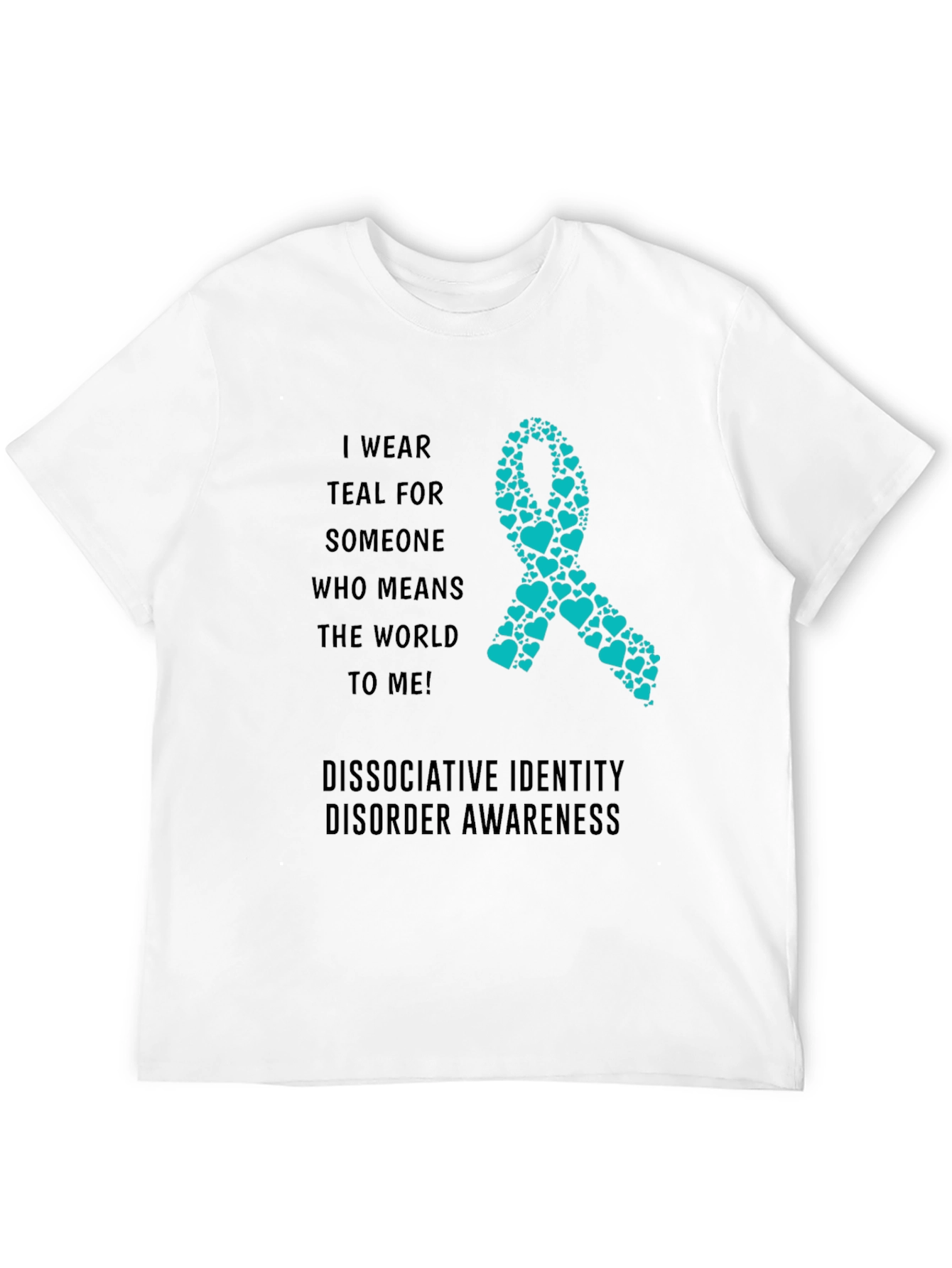 Teal Ribbon Dissociative Identity Disorder Awareness T-Shirt