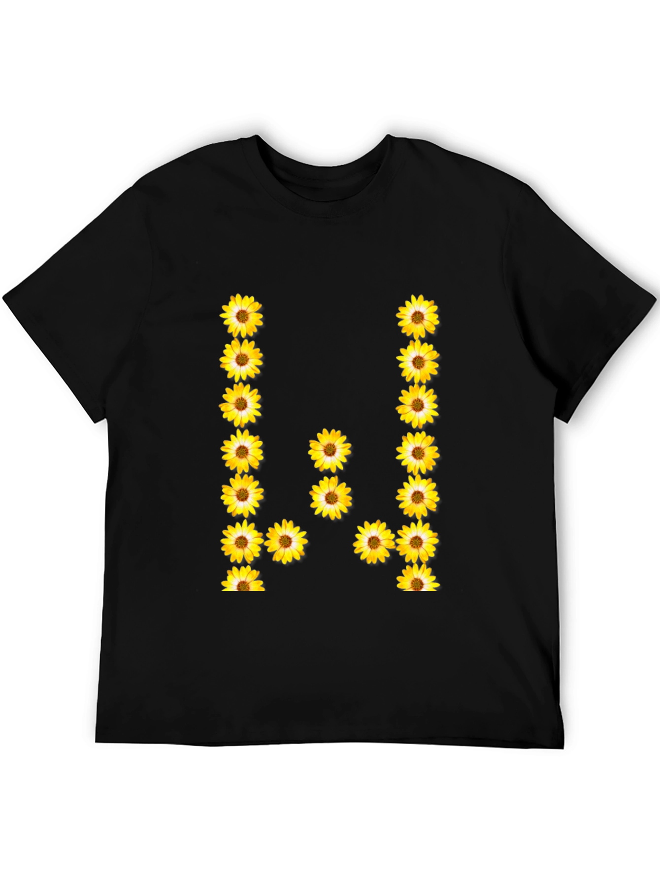 Sunflower Letter Graphic Tee - Black