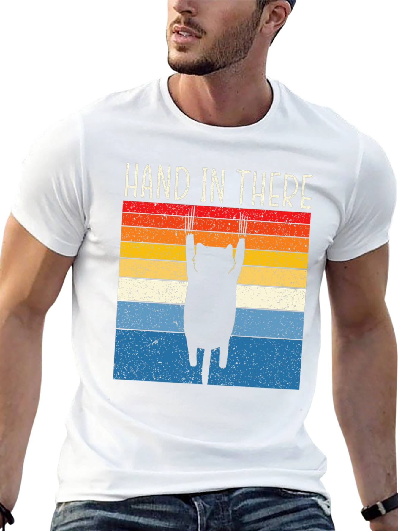 Hand In There Cat Graphic T-Shirt
