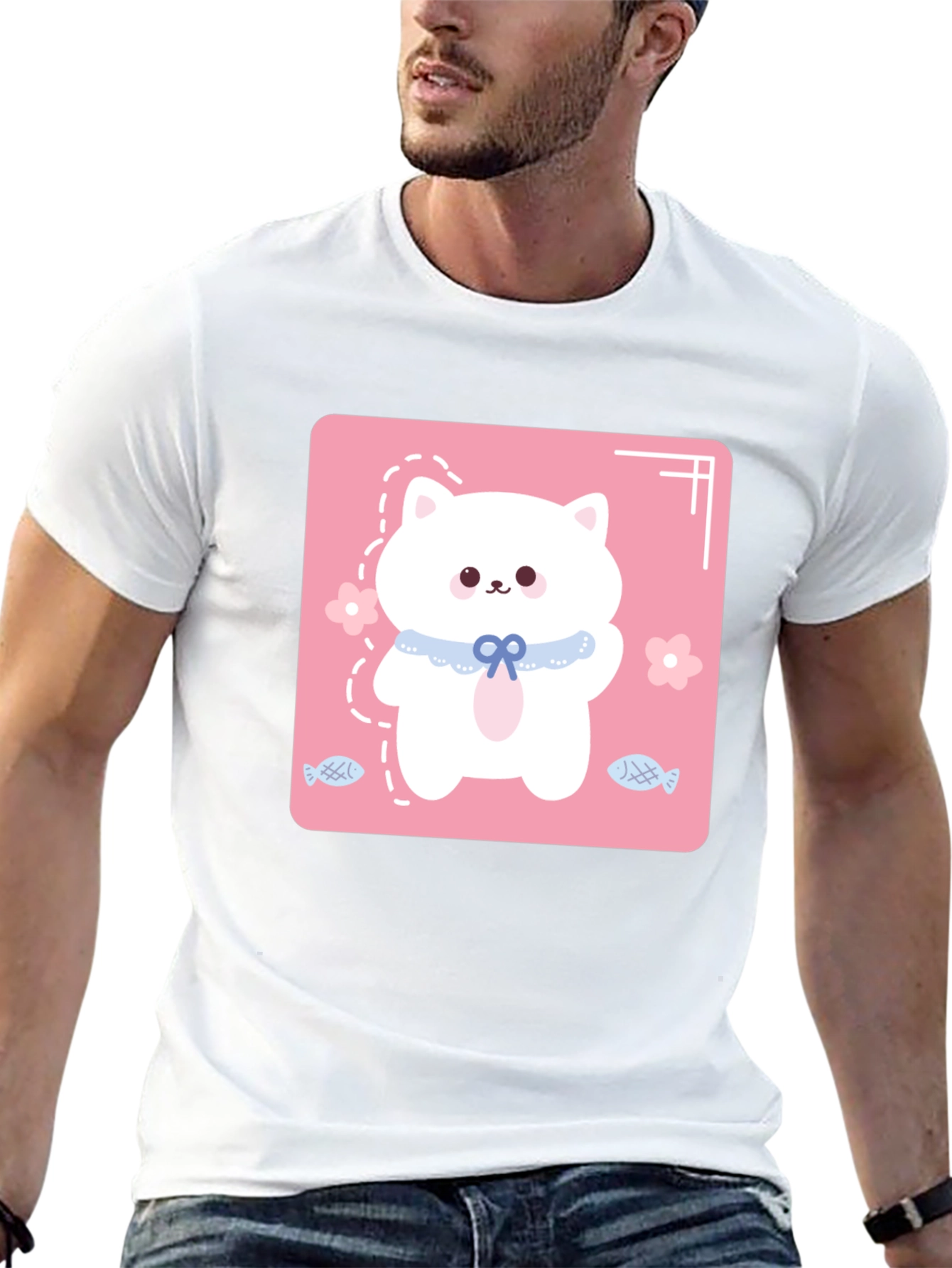 Cute Cat Graphic Tee - Stylish & Fun!