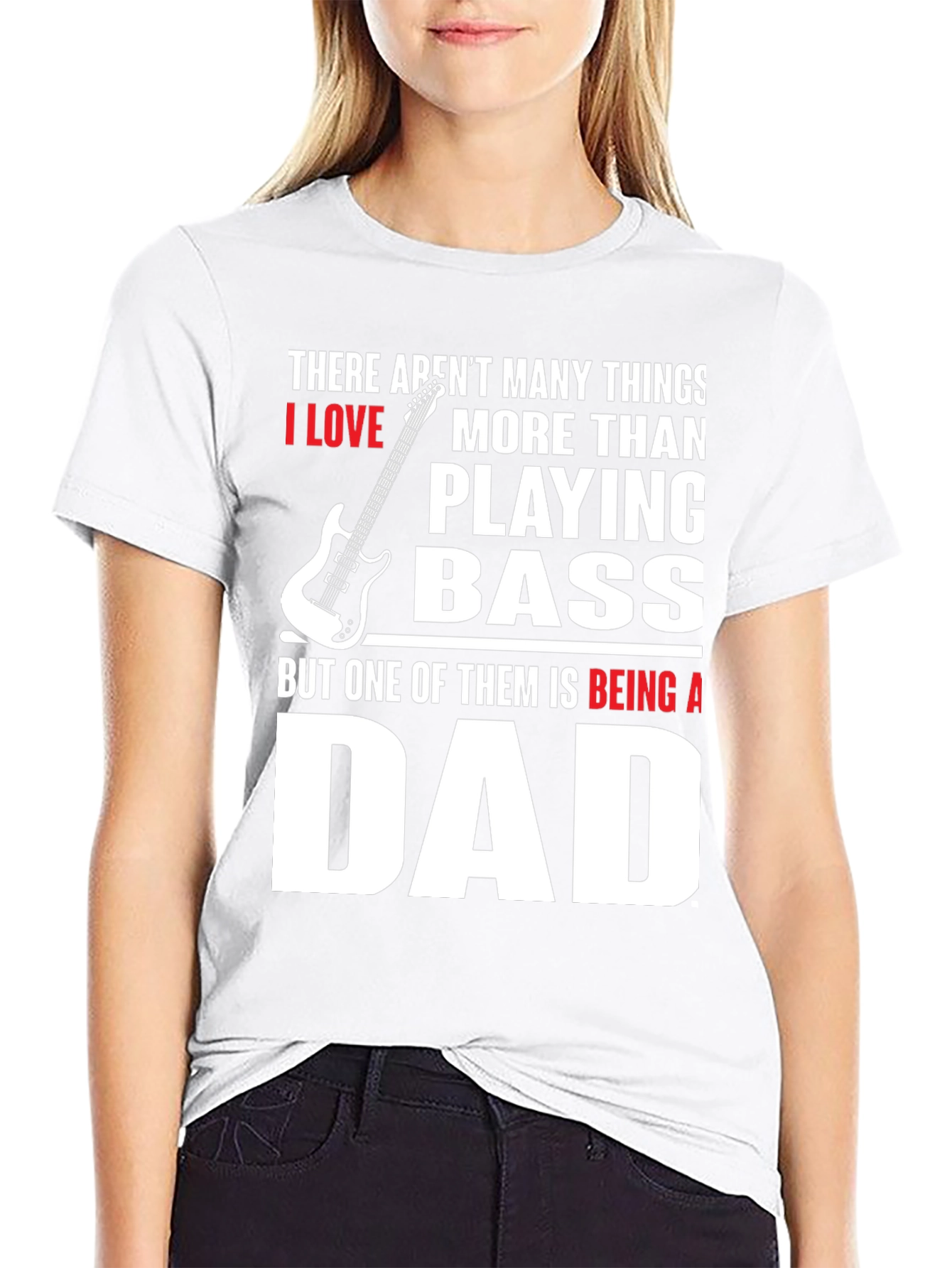 Dad Playing Bass Guitar T-Shirt - Perfect Gift