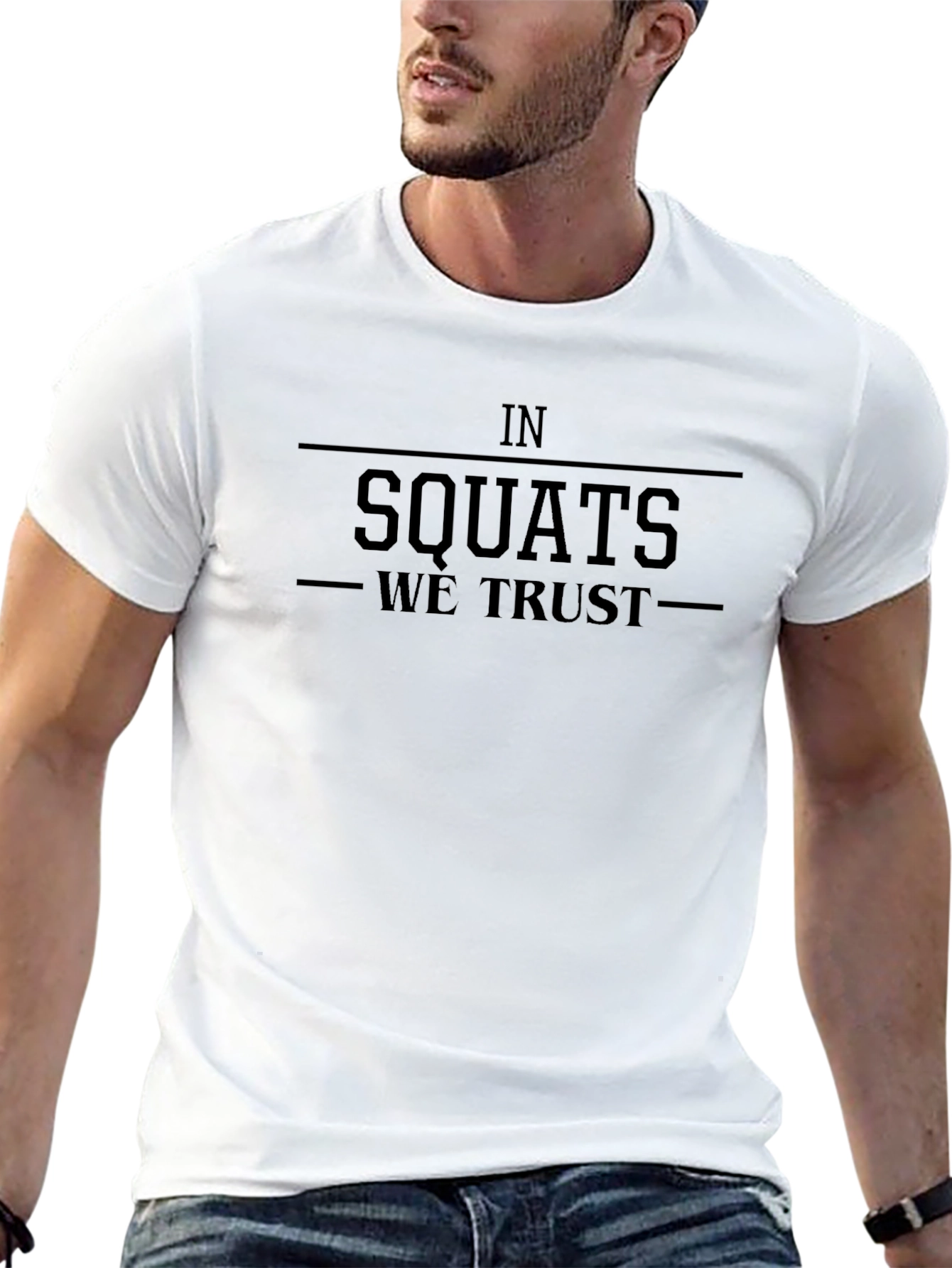 In Squats We Trust - Black Graphic T-Shirt