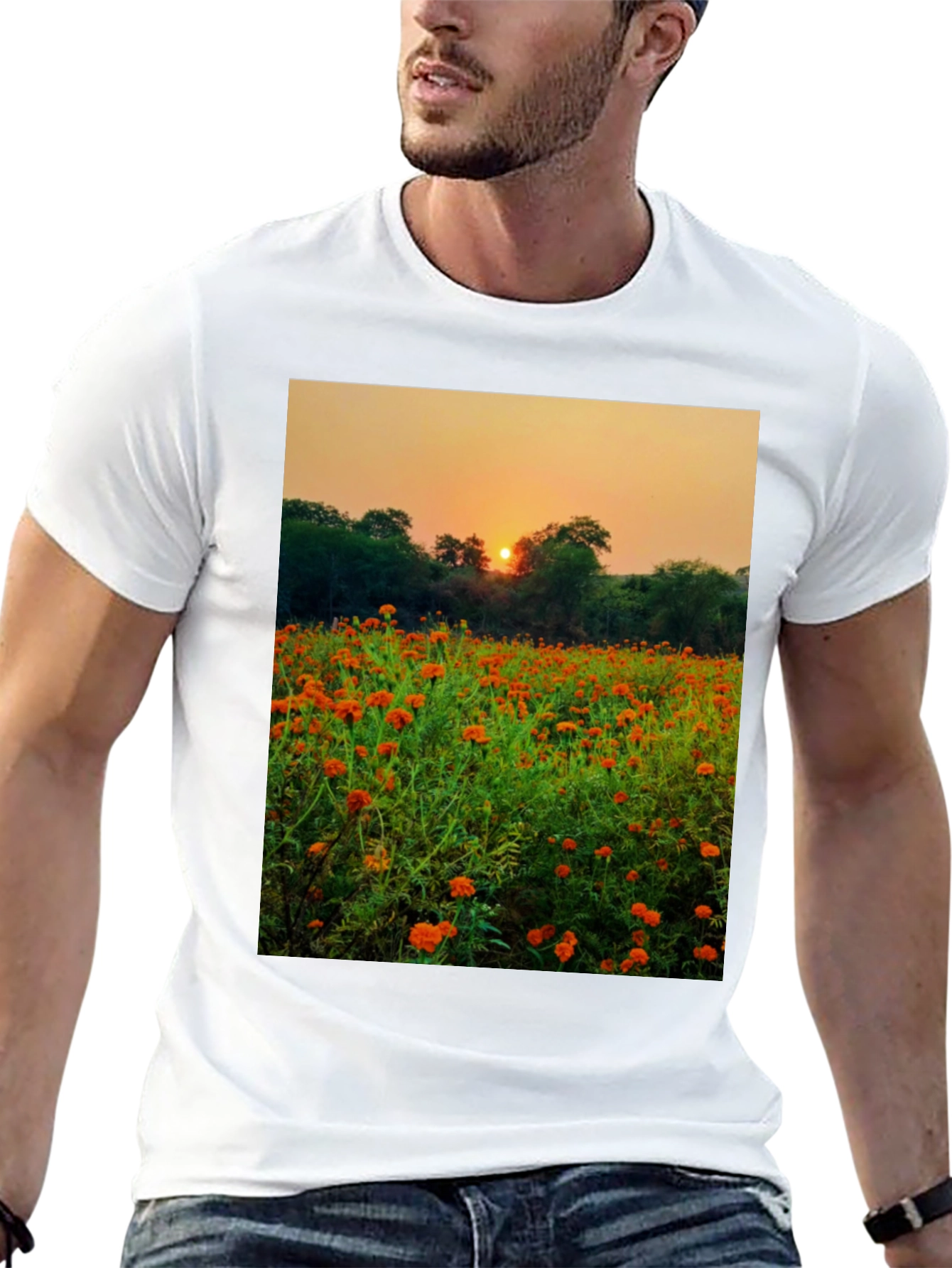 Sunset Field Graphic Tee - Nature Lovers Shirt