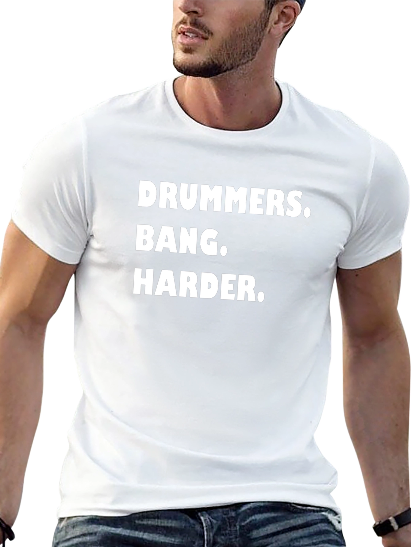 Drummers Bang Harder Black T-Shirt