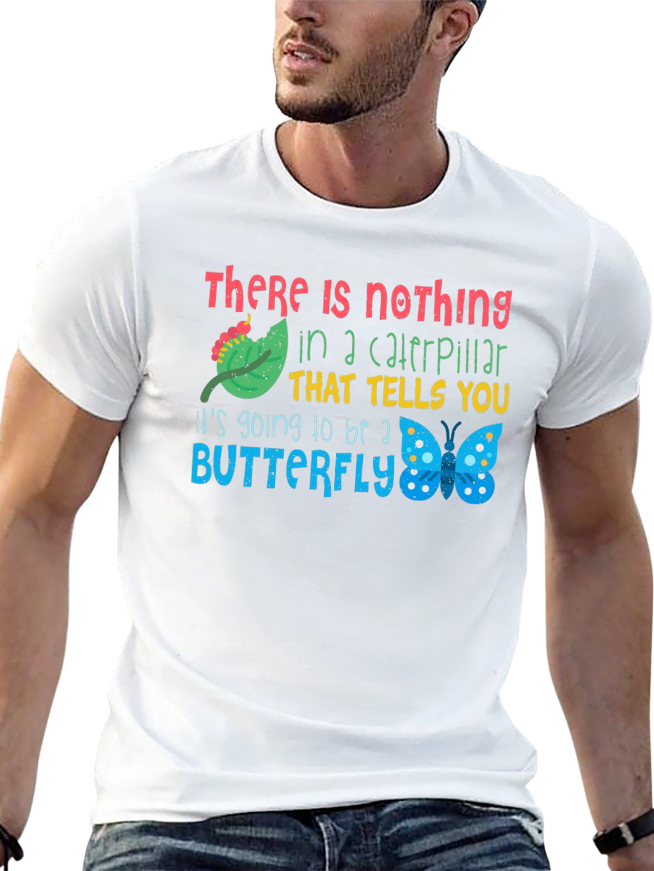 Caterpillar to Butterfly Graphic T-Shirt