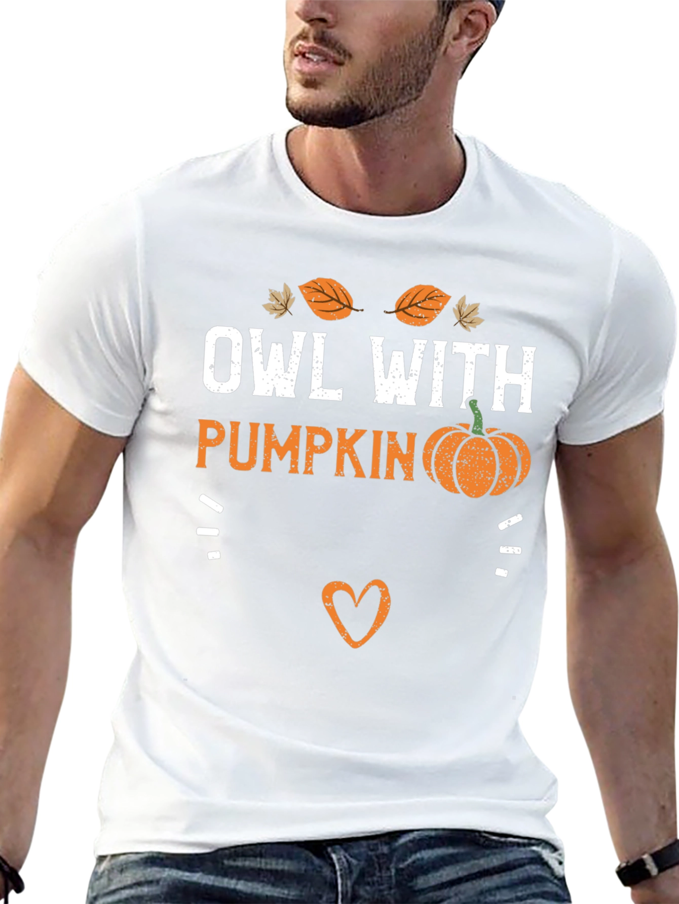 Owl With Pumpkin T-Shirt - Fall Holiday Tee