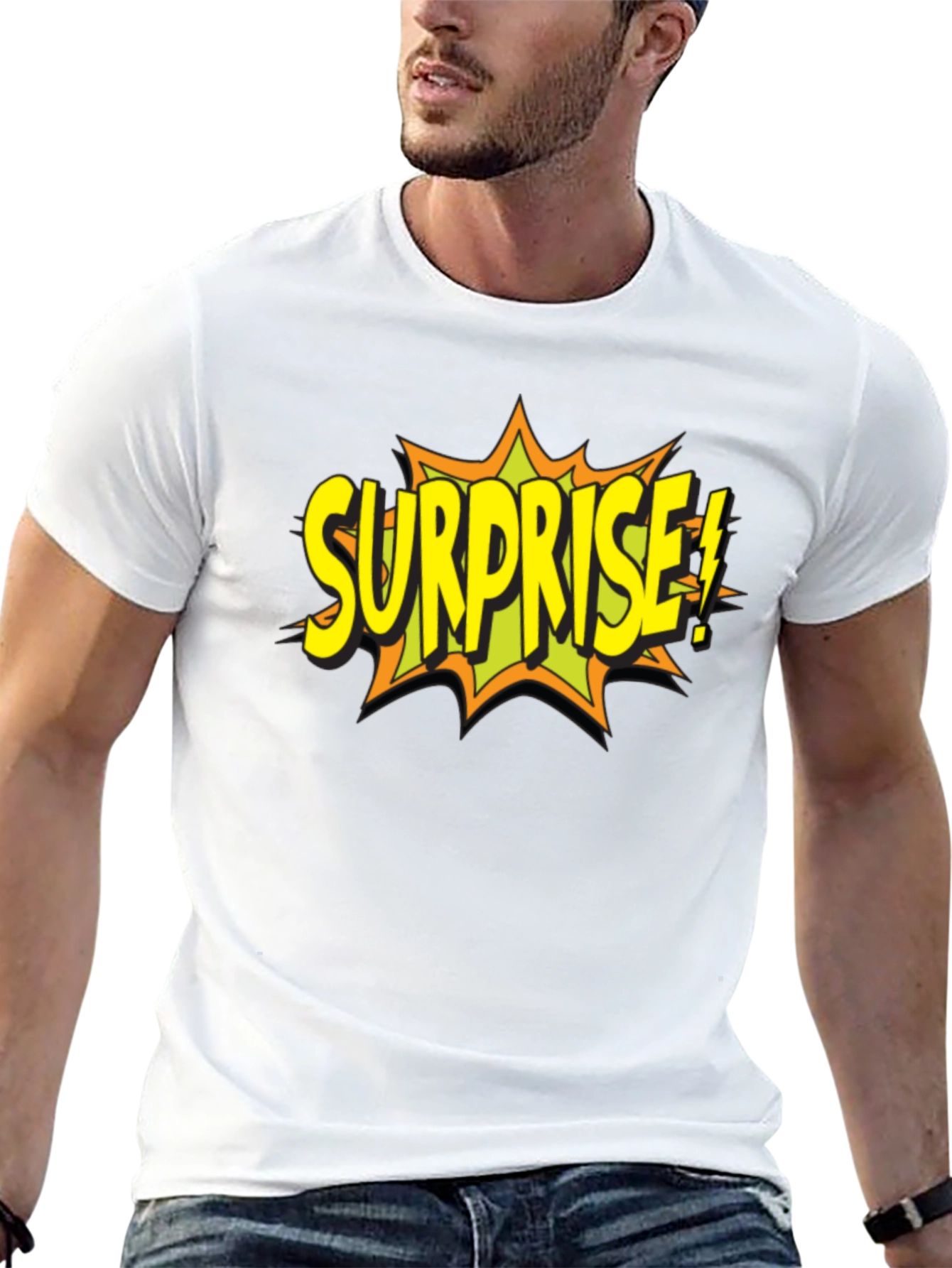 Surprise Graphic T-Shirt - Black Cotton Tee