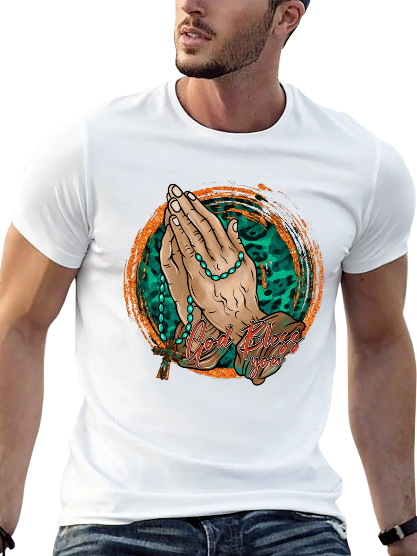 God Bless You Graphic Print Tee