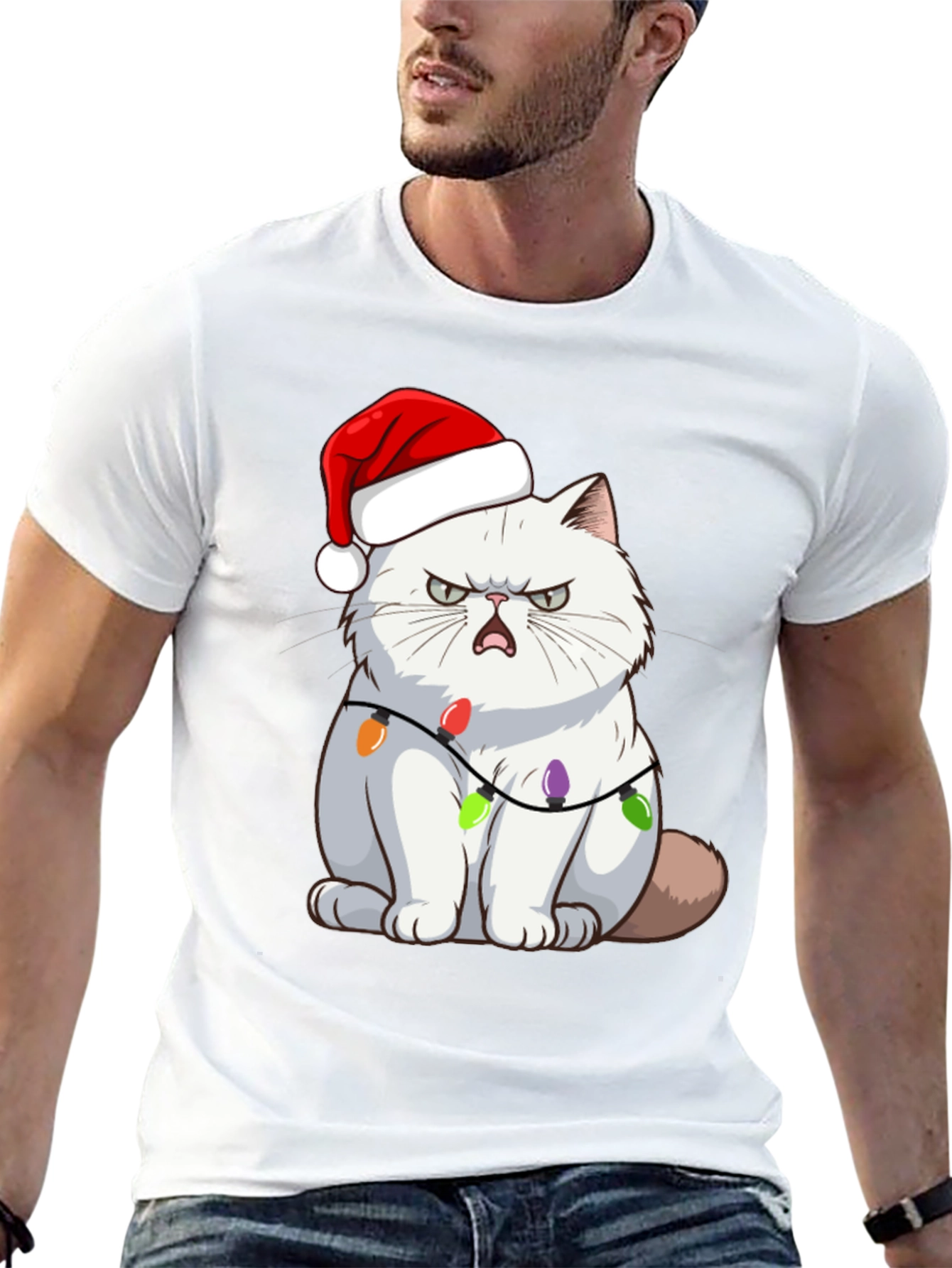 Grumpy Cat Christmas Lights T-Shirt