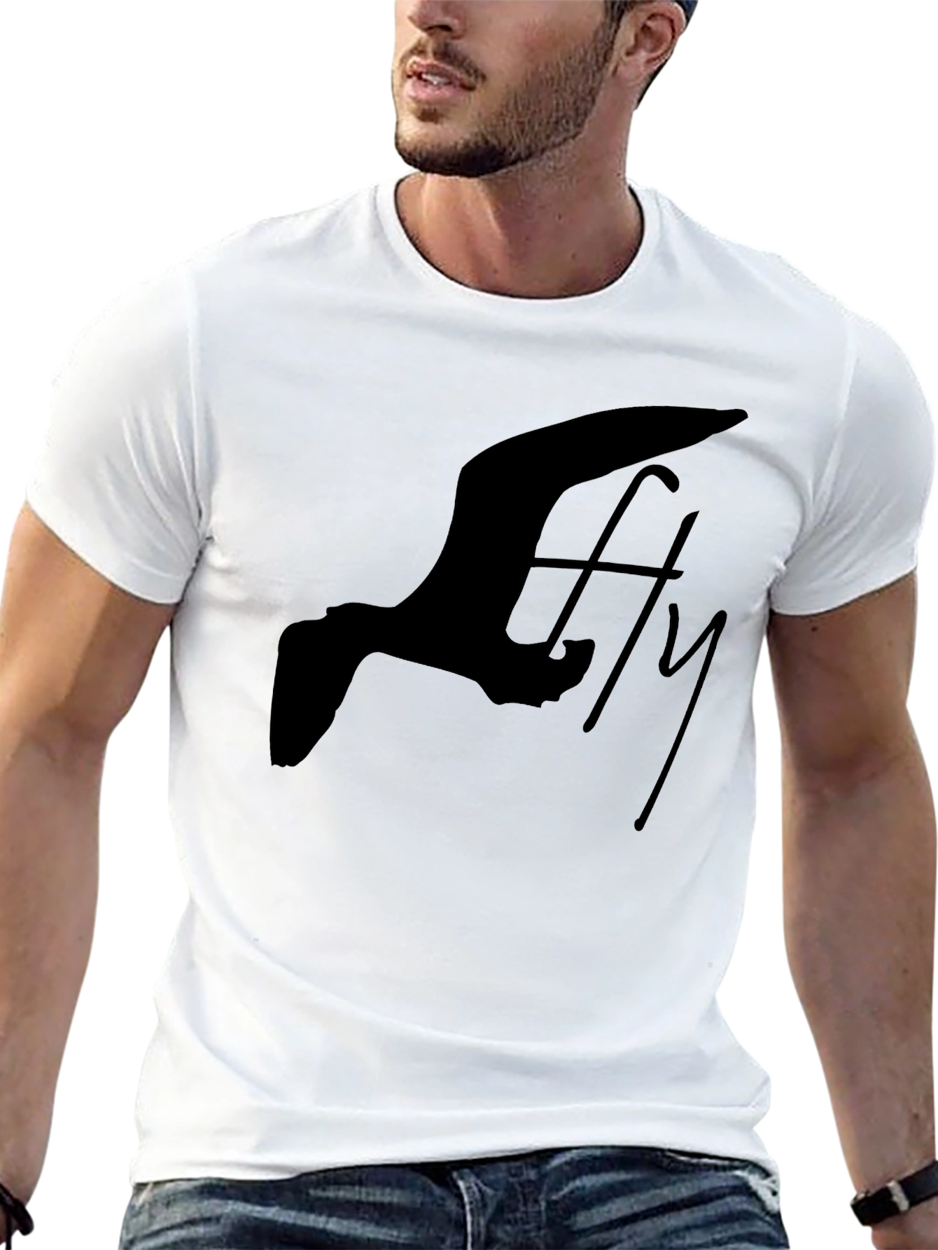 Fly High Graphic Tee - Black Cotton Blend