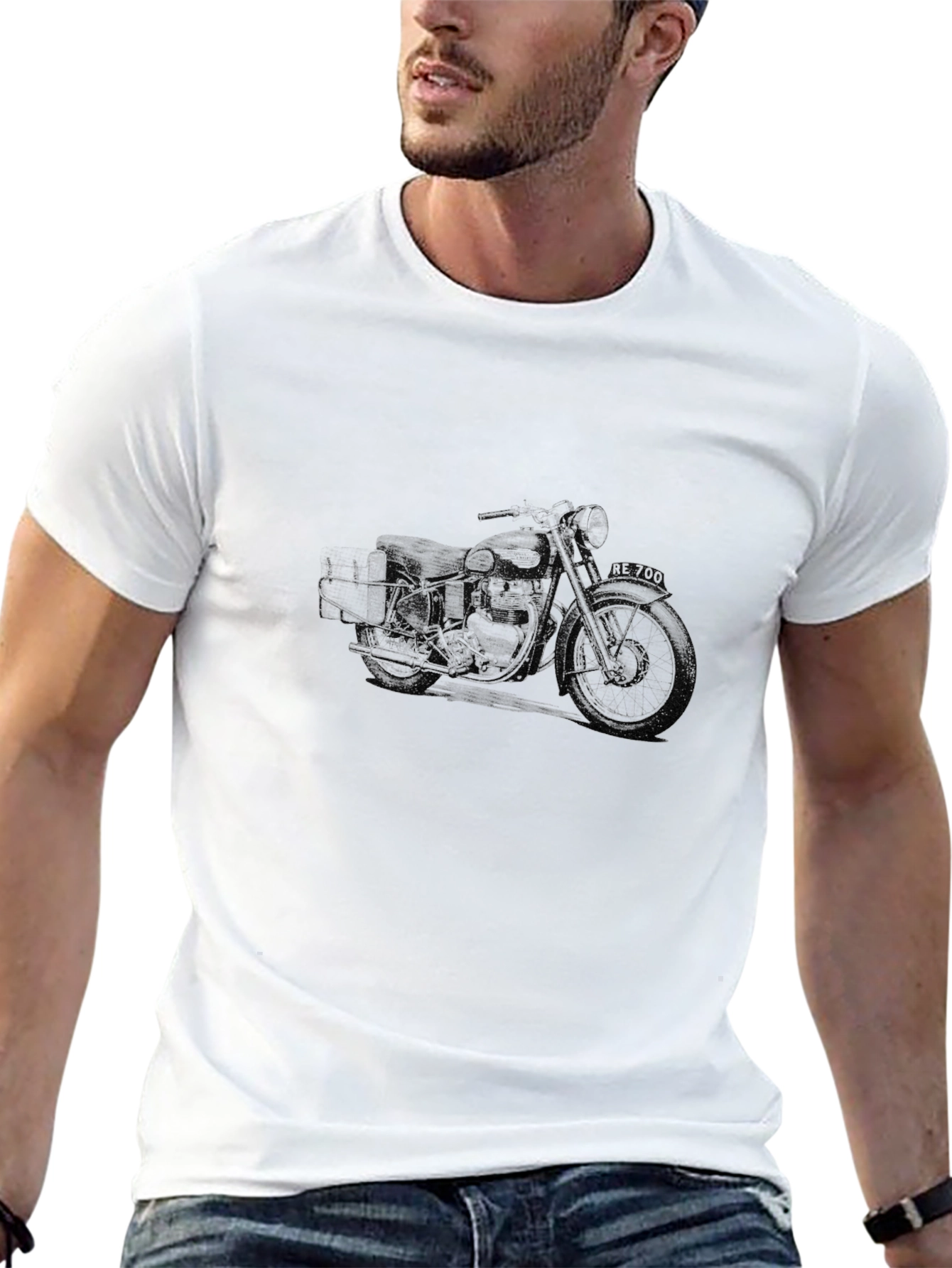 Black Motorcycle Graphic T-Shirt