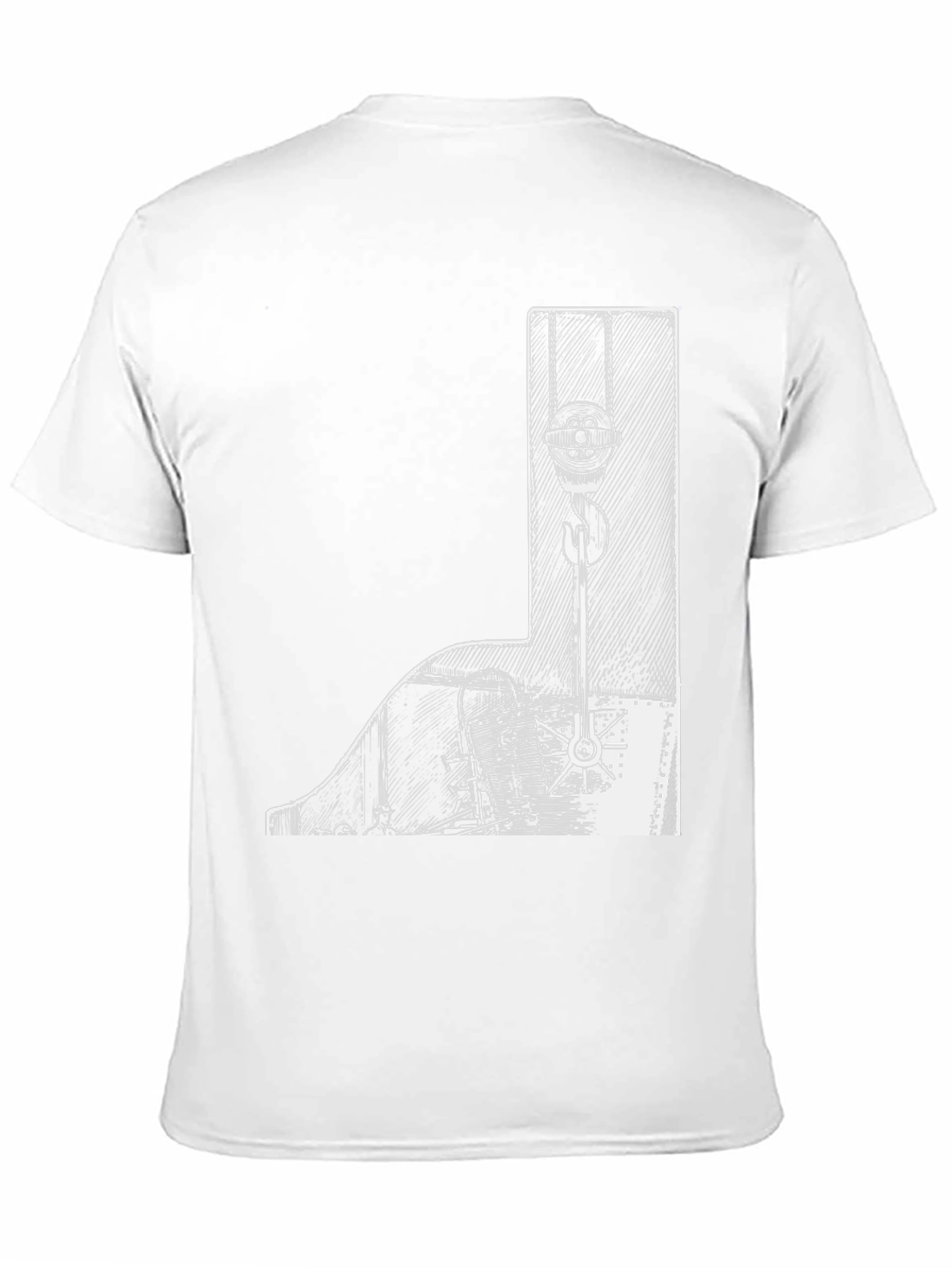 Nautical Crane Graphic Tee - Black Cotton T-Shirt