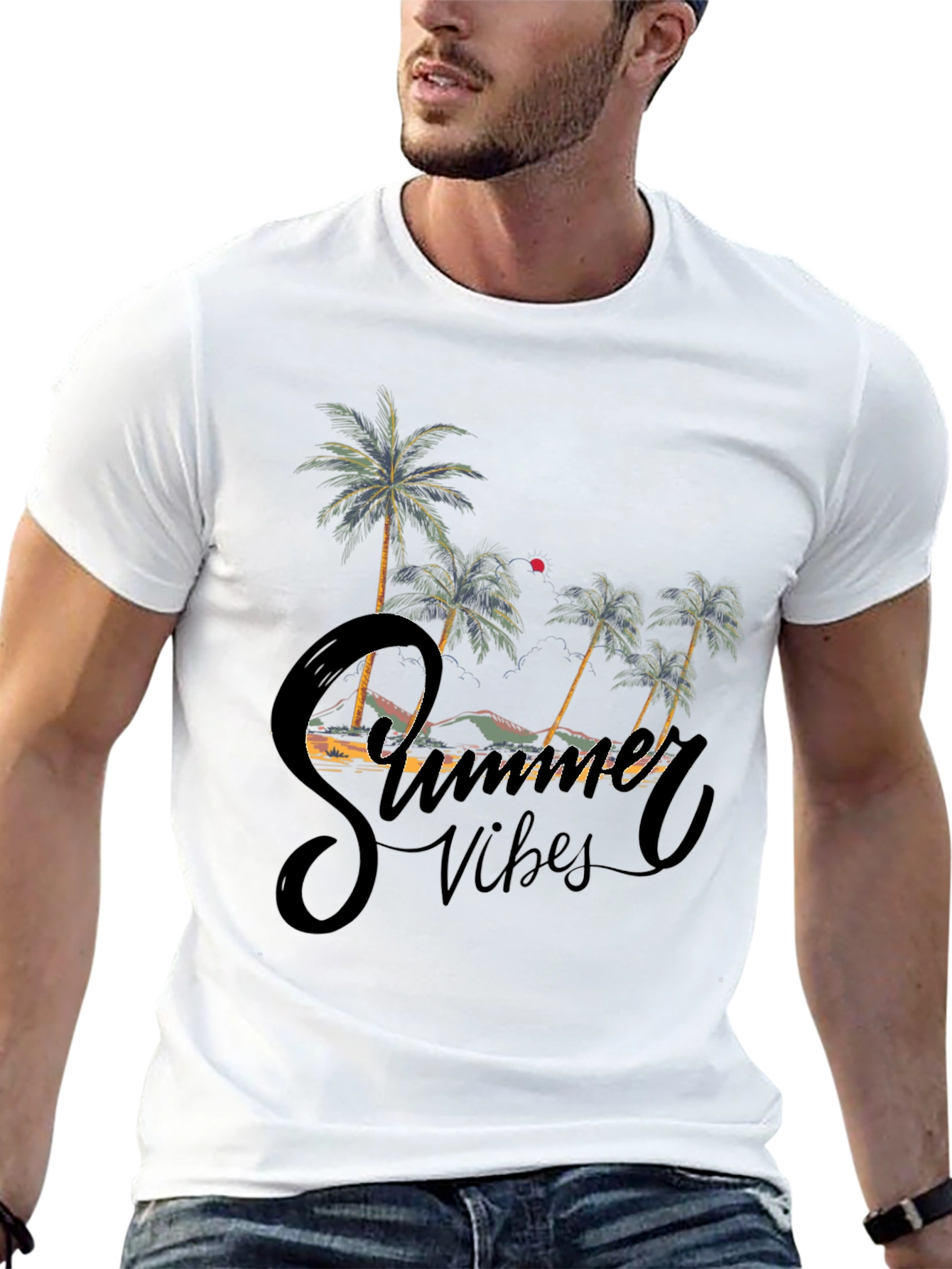 Summer Vibes Graphic Tee - Black