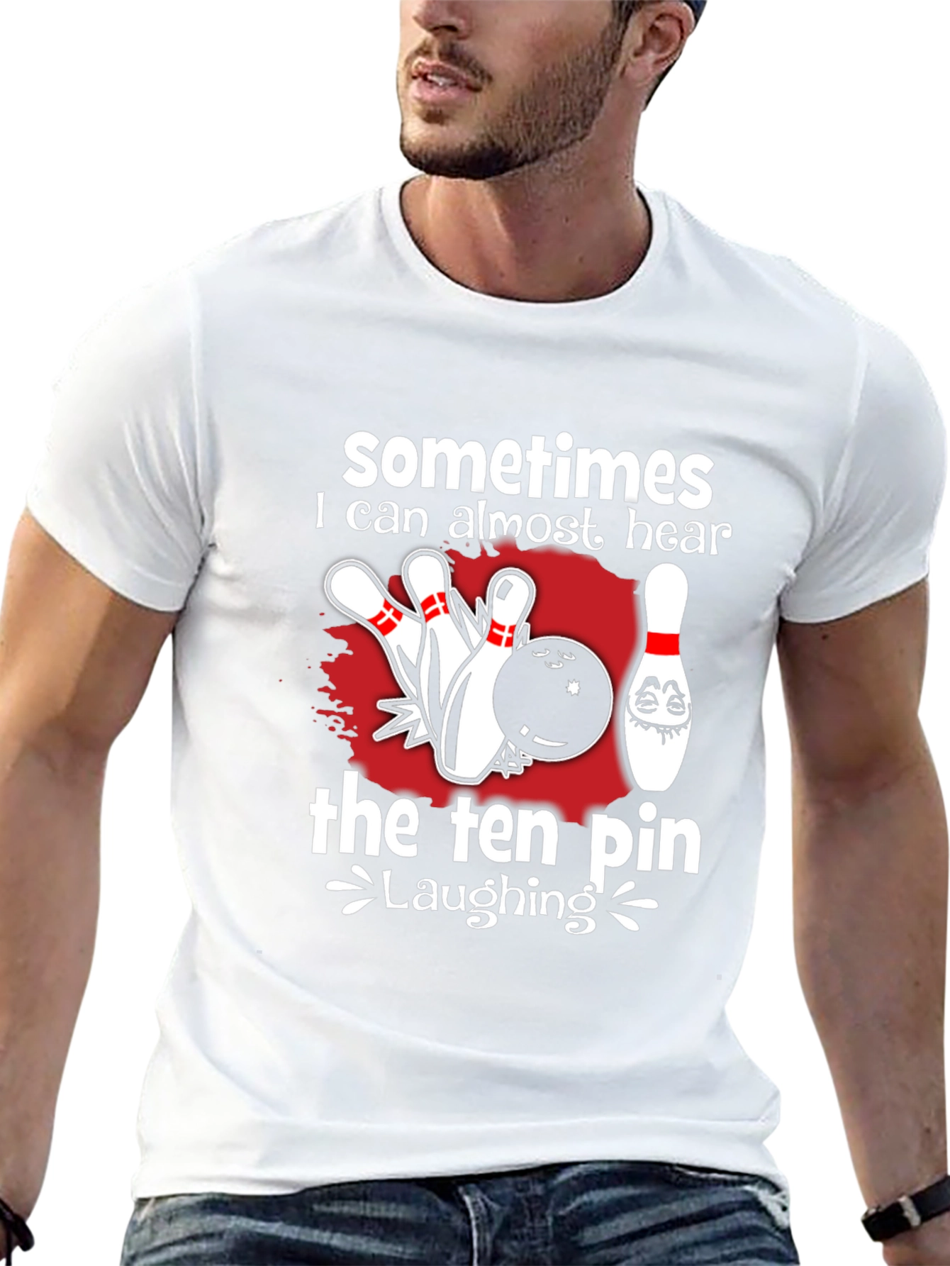 Funny Bowling T-Shirt - Ten Pin Laughing