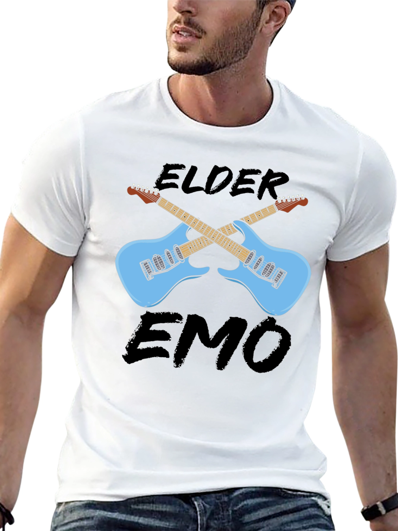 Elder Emo Guitar Graphic T-Shirt