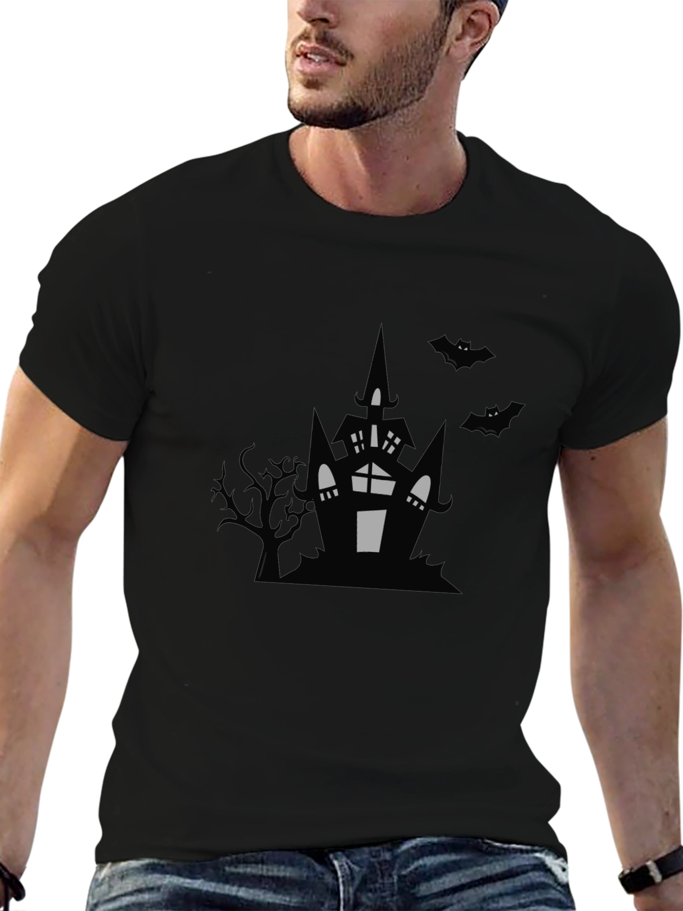 Halloween Haunted House Graphic Tee