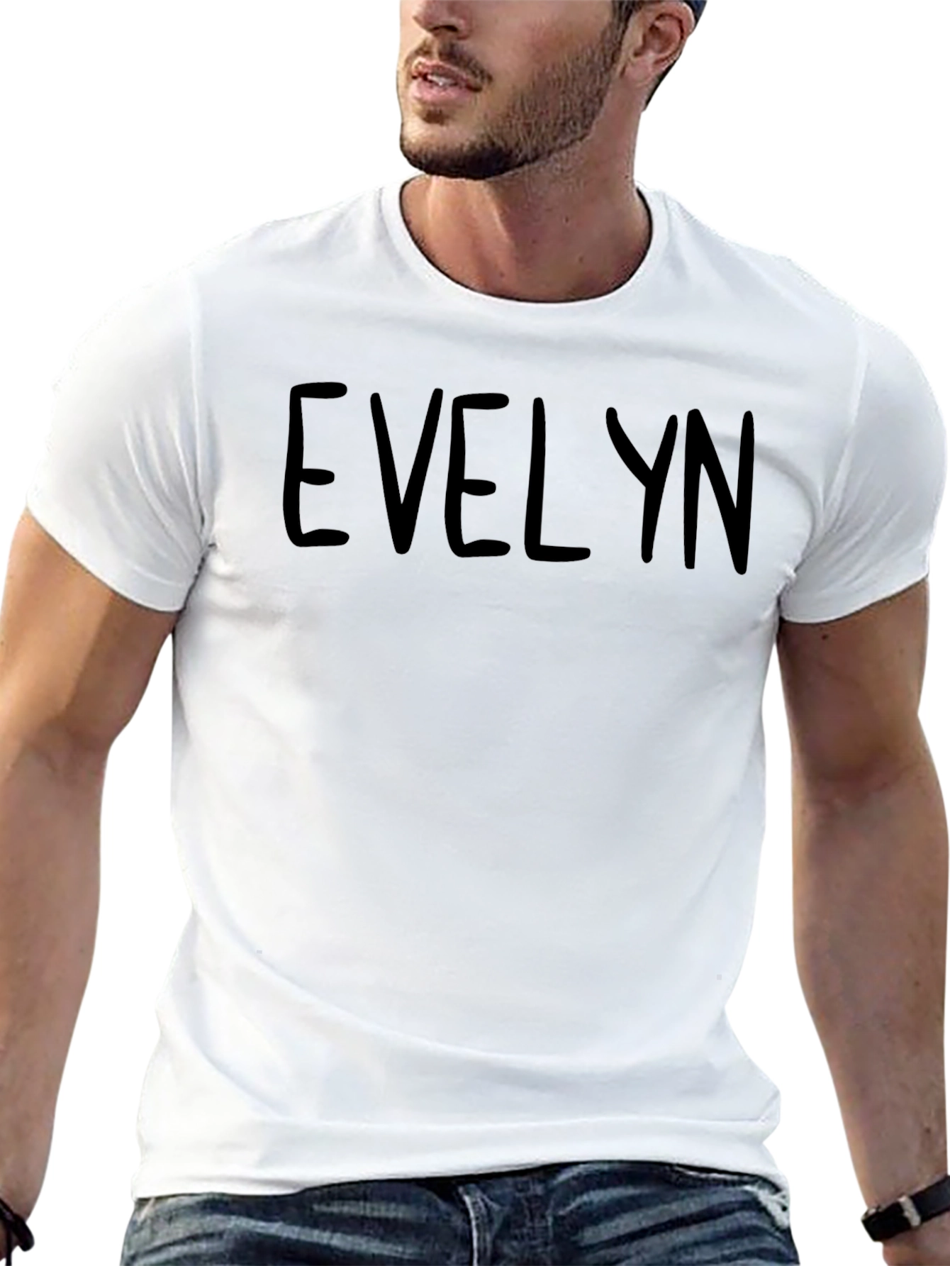 Evelyn Personalized Black Cotton Tee