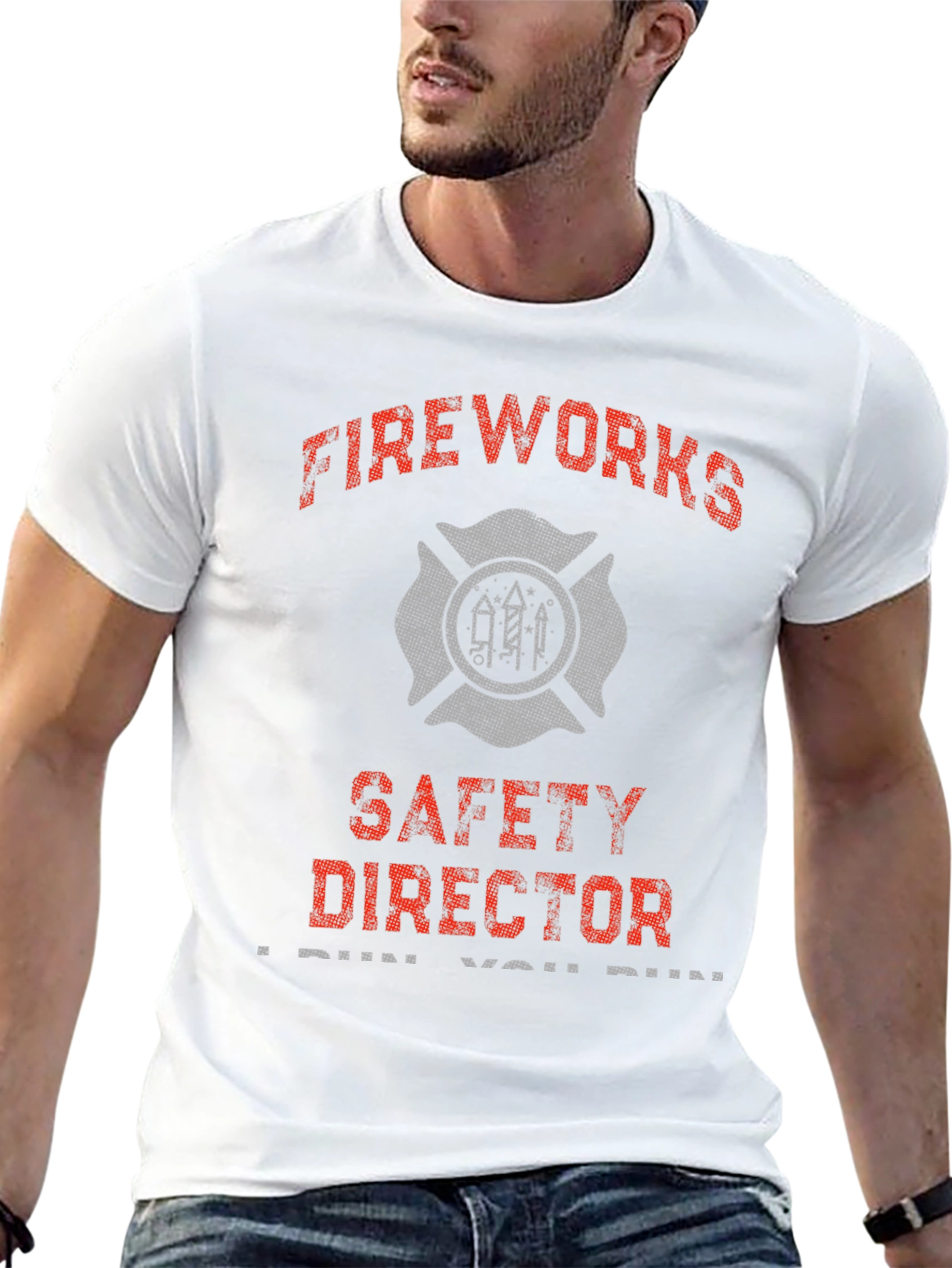 Fireworks Safety Director Novelty Graphic T-Shirt