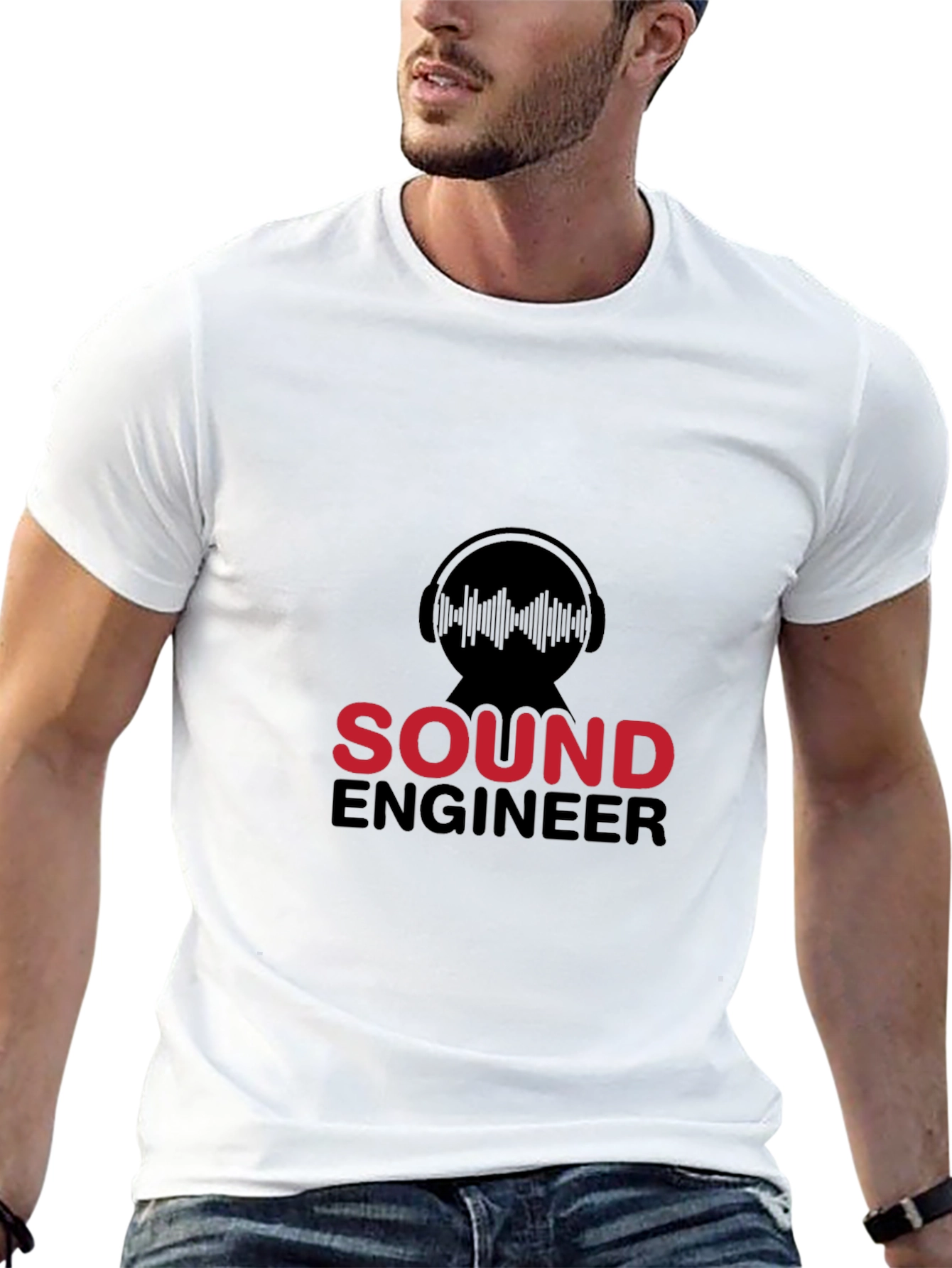 Sound Engineer Graphic T-Shirt - Black Crew Neck Tee