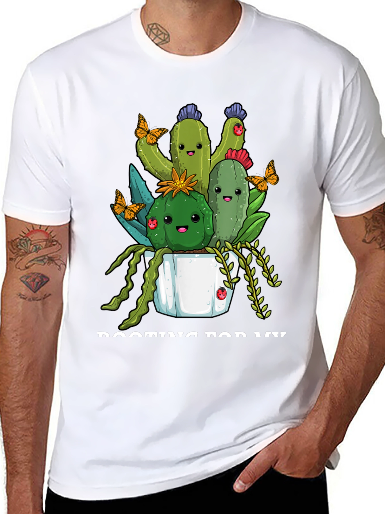 Cute Cactus Crew T-Shirt - Black