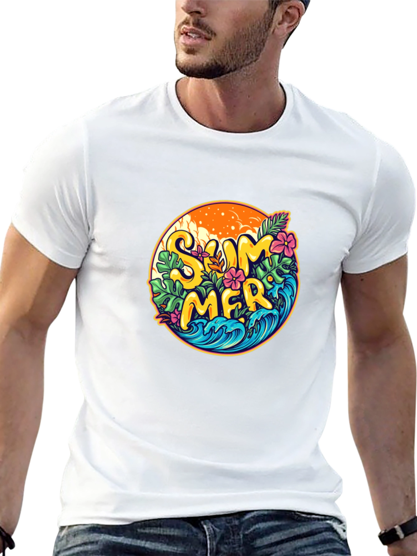 Summer Vibes Graphic T-Shirt - Black