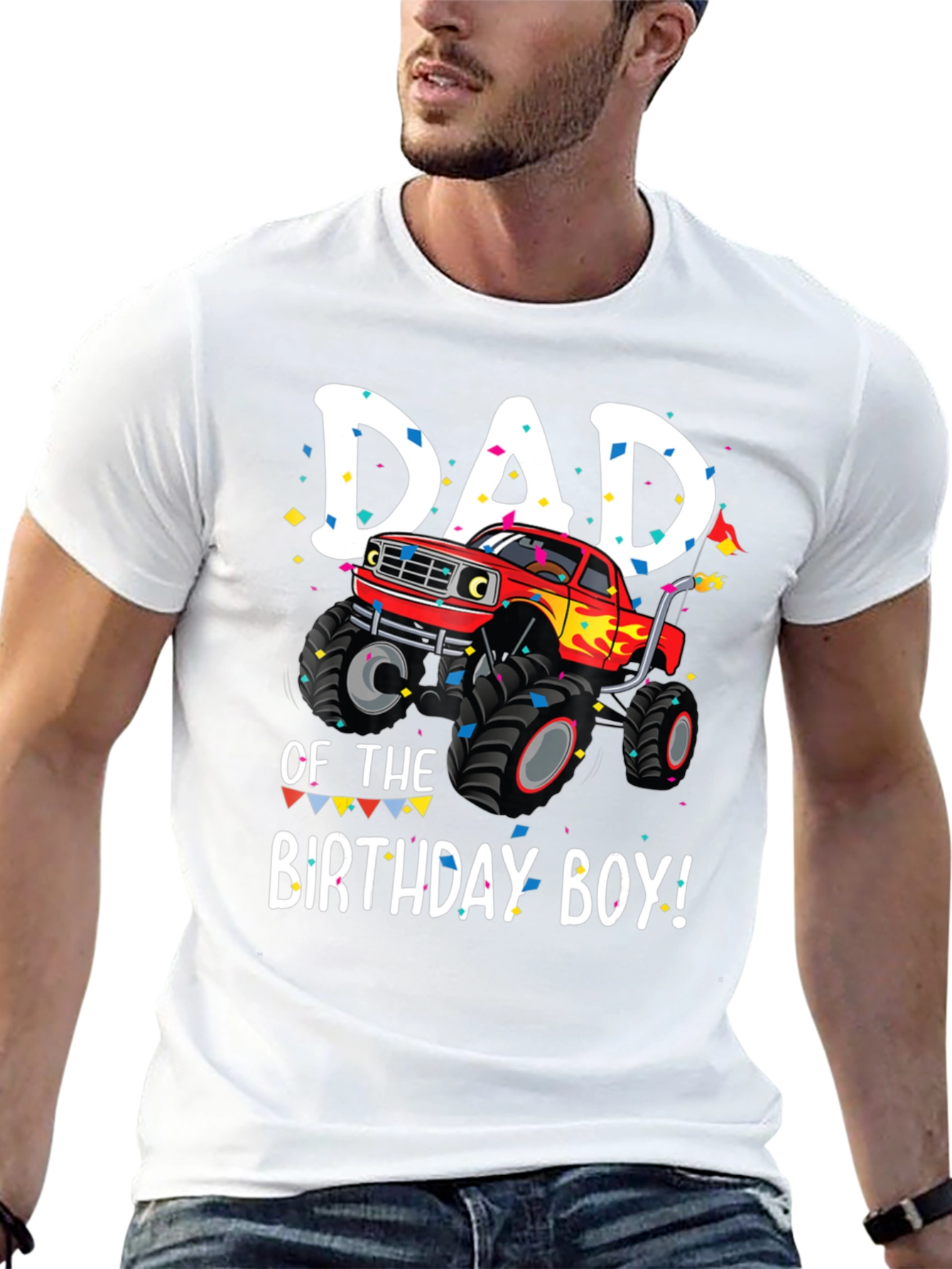 Dad of the Birthday Boy Monster Truck T-Shirt