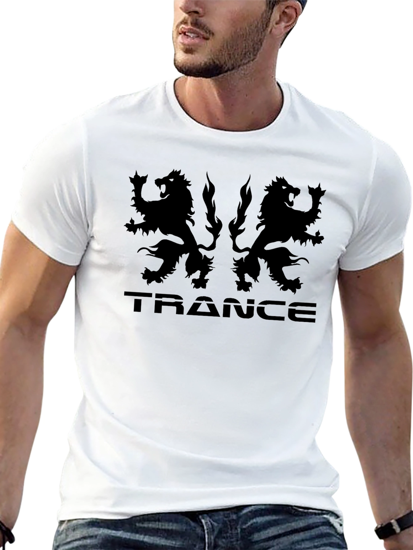 Trance Lion Graphic Black T-Shirt
